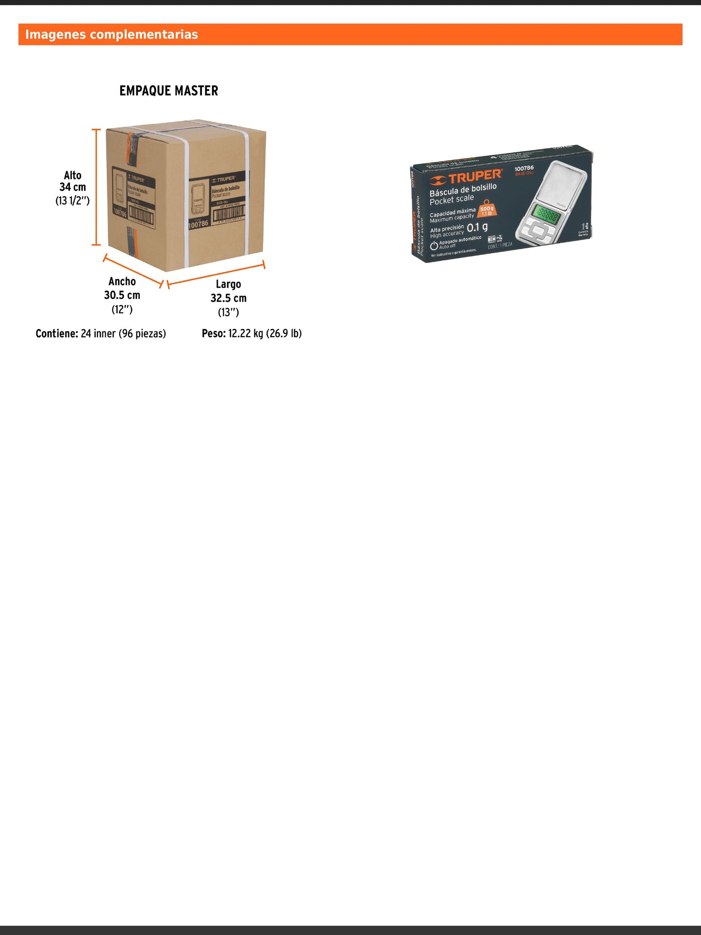 Báscula electrónica de bolsillo de 500 g