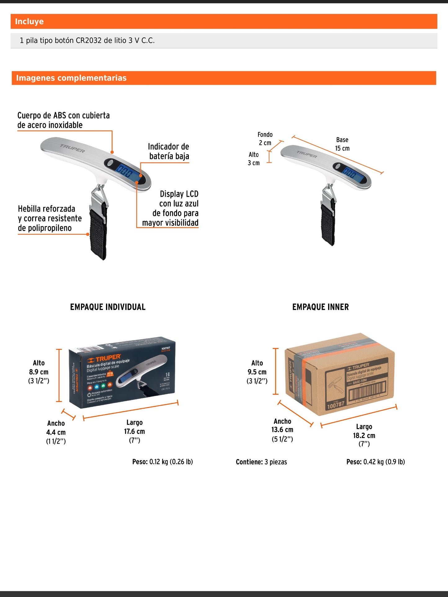 Báscula electrónica para equipaje de 50 kg