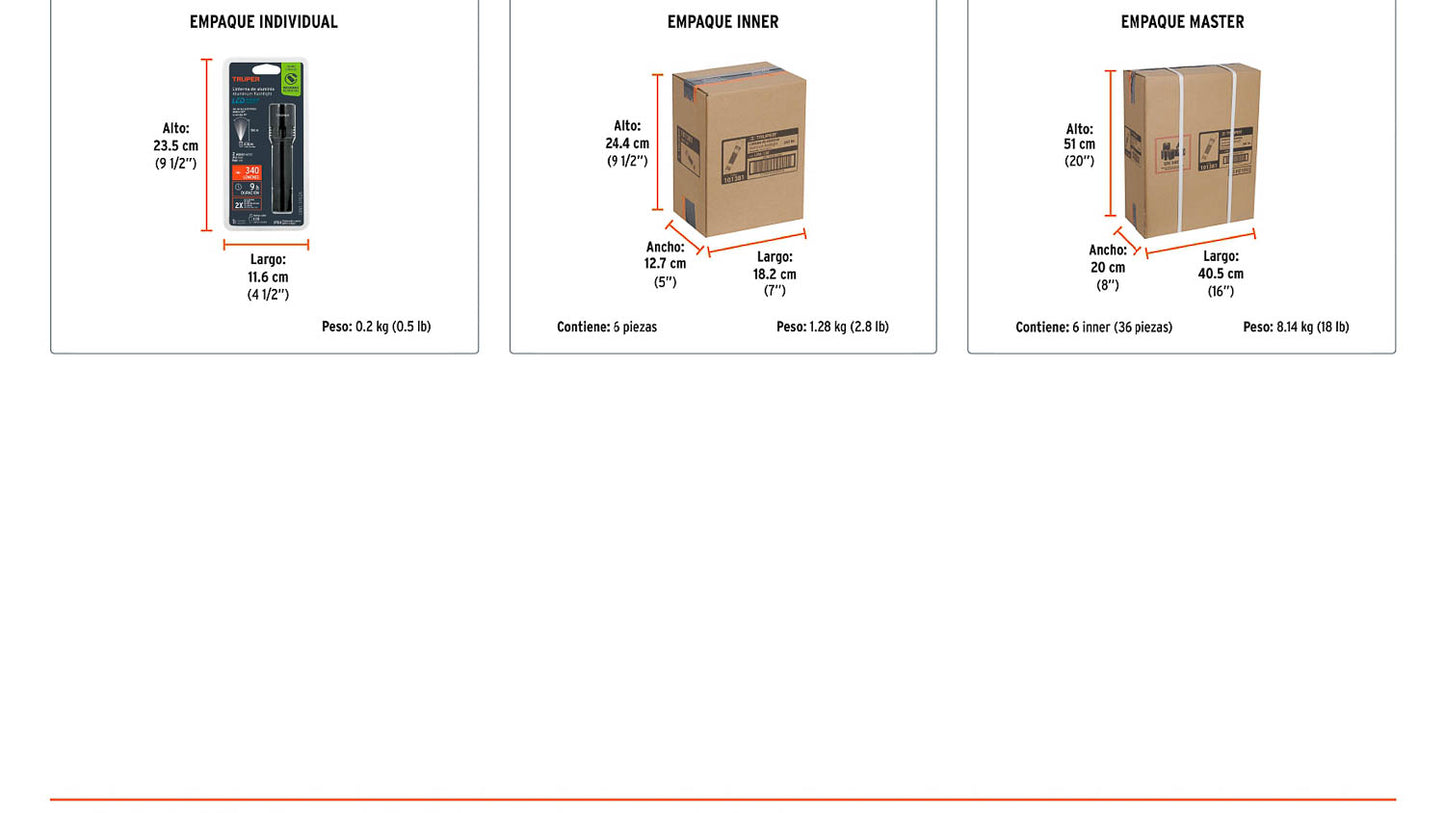 Linterna de aluminio LED 340 lm recargable