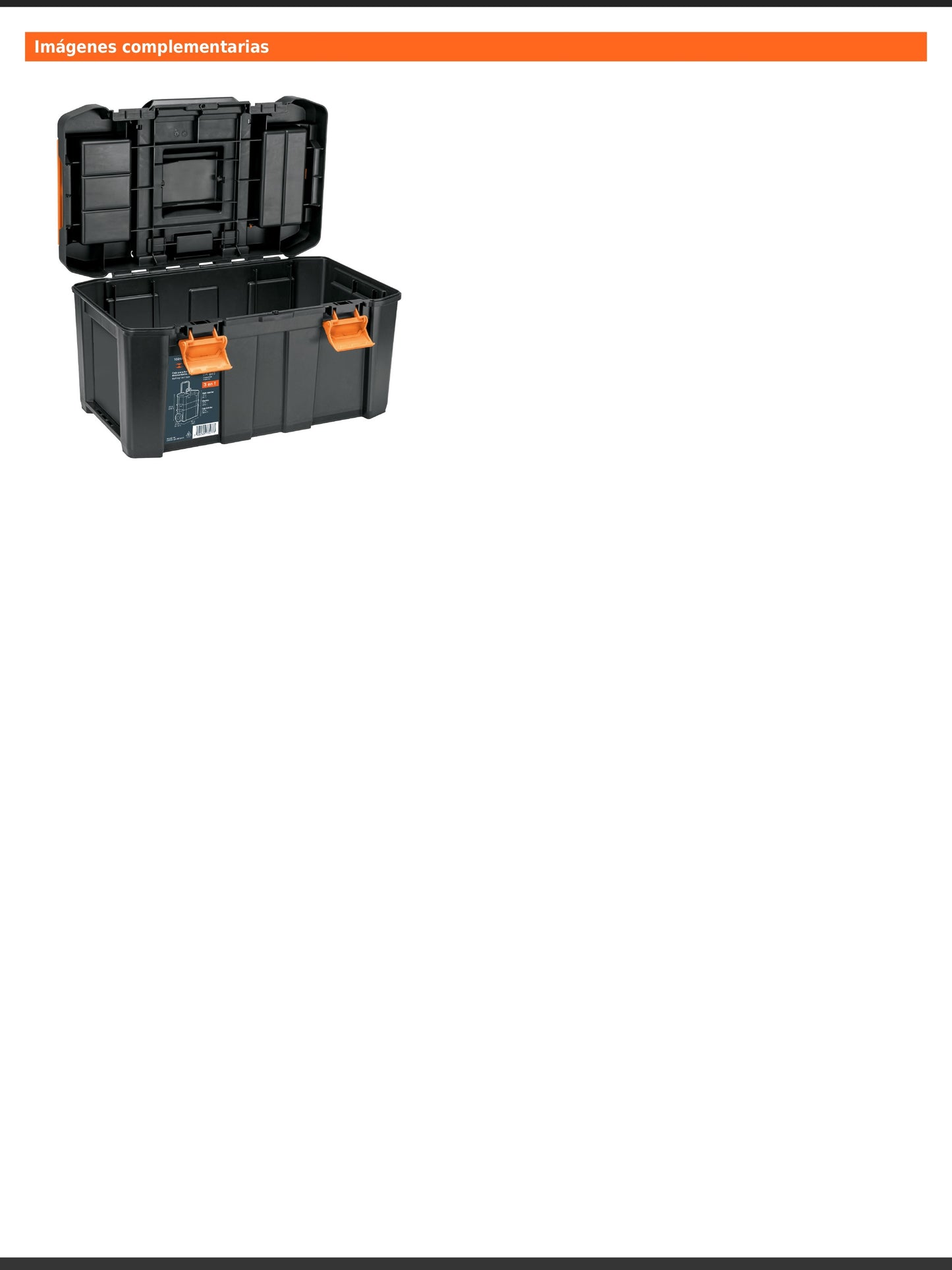 Caja para herramientas 3 en 1 desmontable con ruedas de 63 cm x 48 cm