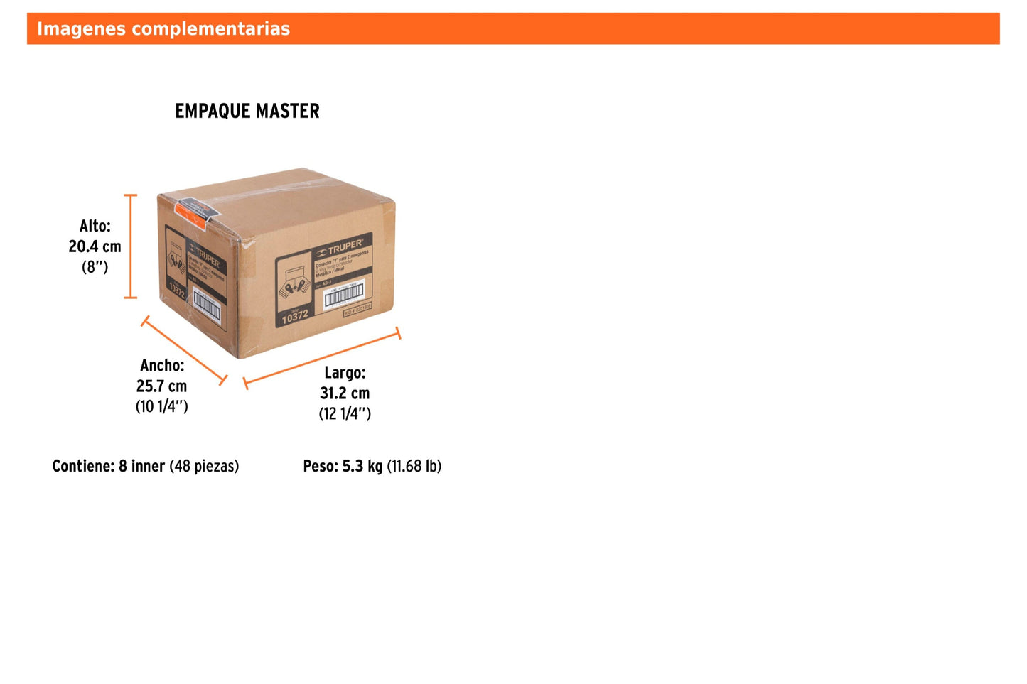 Conector en “Y” metálico de 3/4" para manguera
