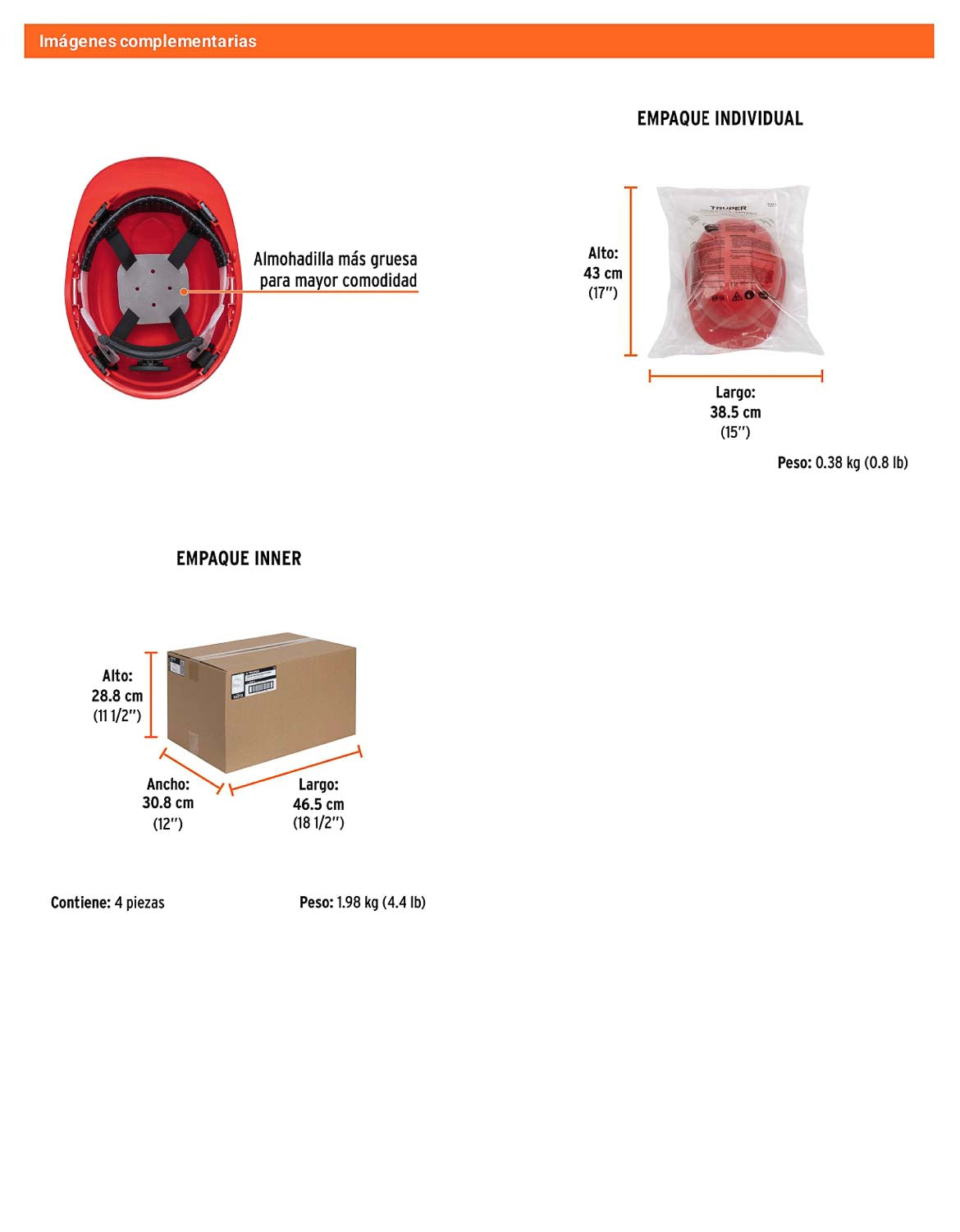 Casco de Seguridad Industrial con Ajuste de Matraca Rojo