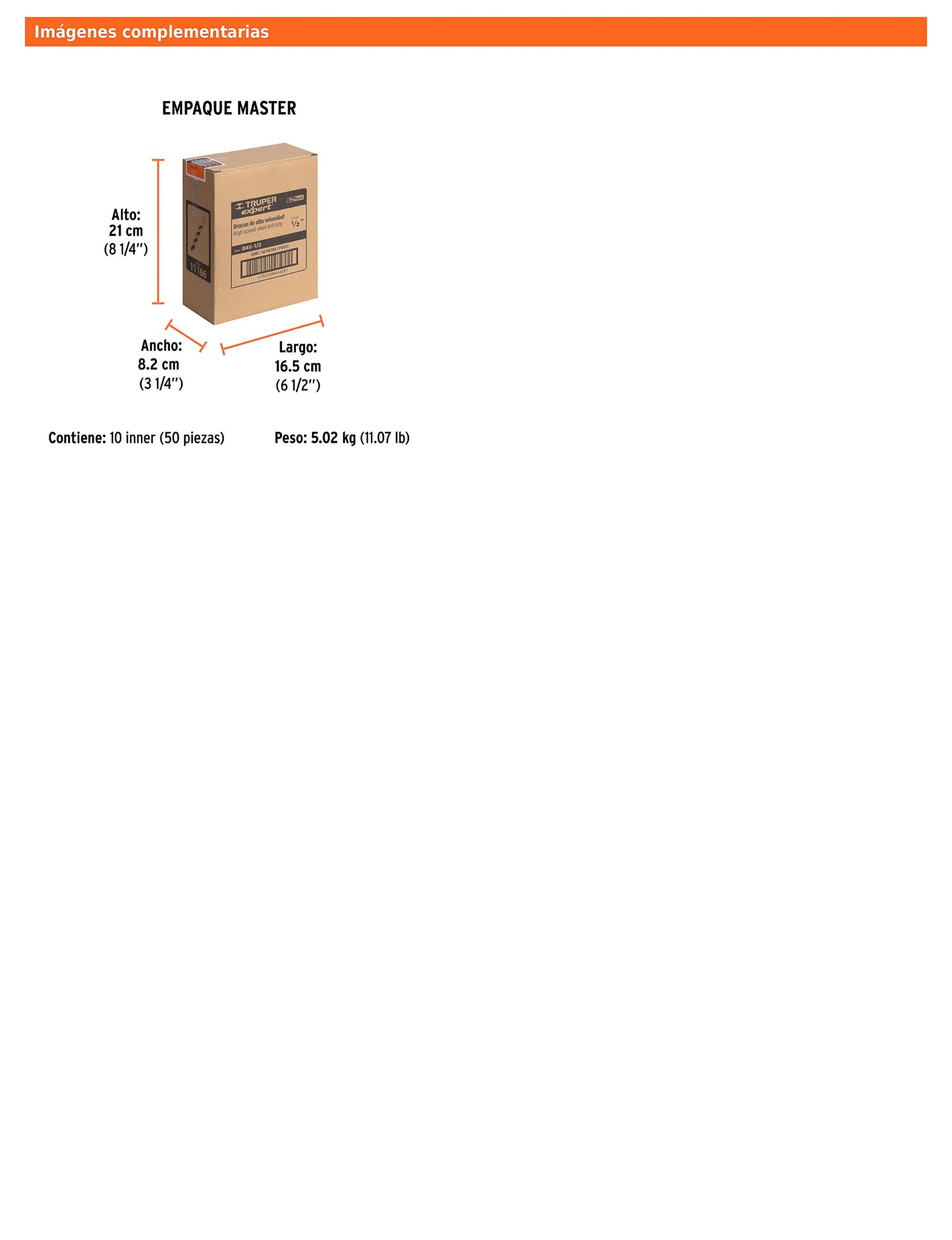 Broca HSS 1/2 pulg Trugold para metal con punta Split Point