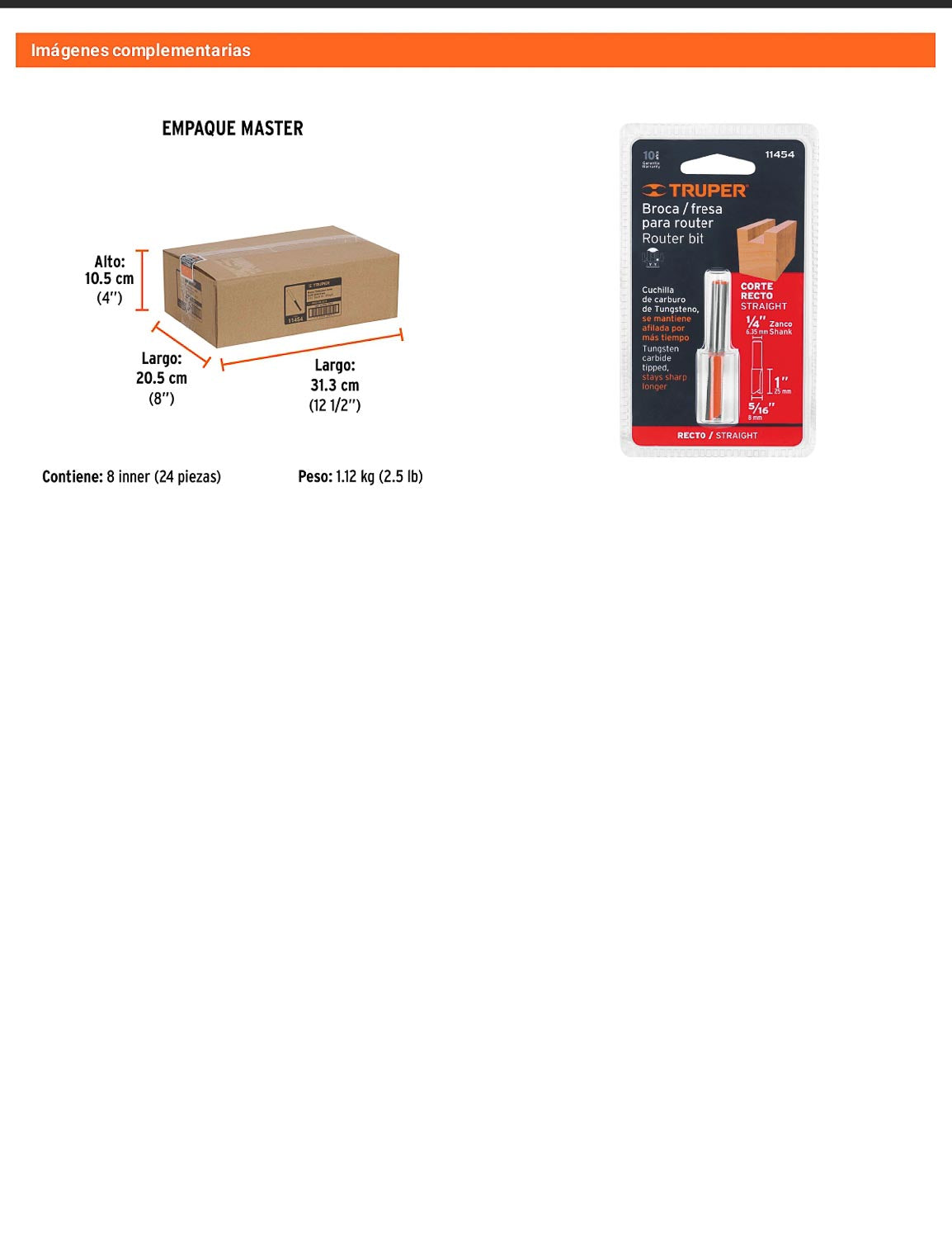 Broca para router recta 2 filos 5/16"