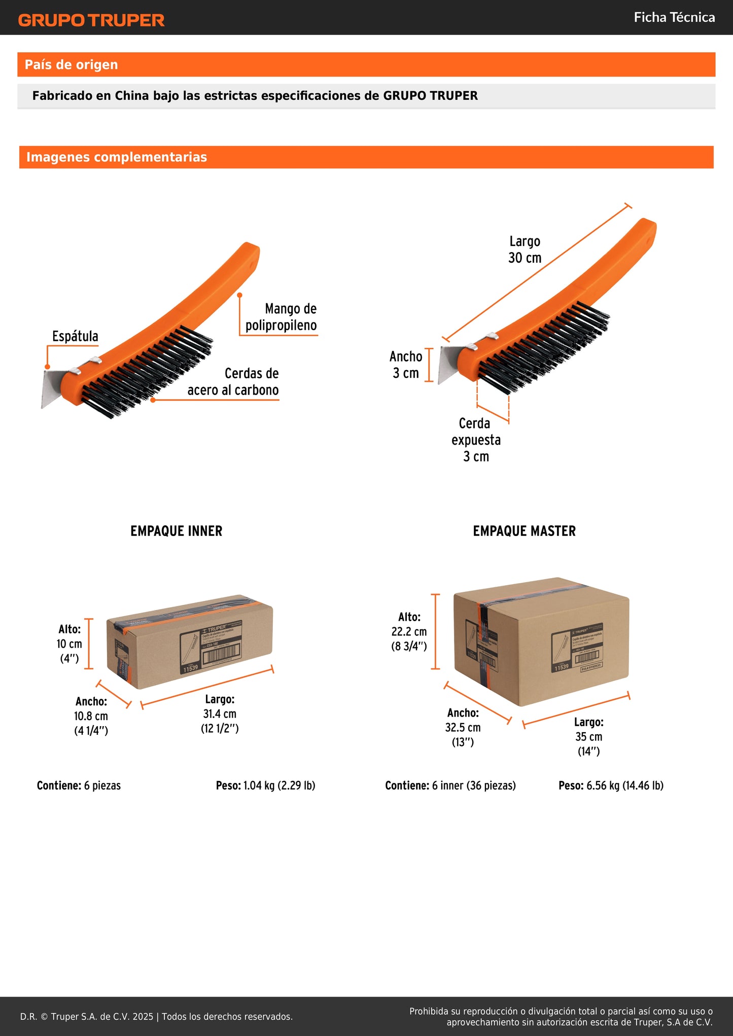 Cepillo de Alambre 51 Pinceles Acero al Carbono con Espátula