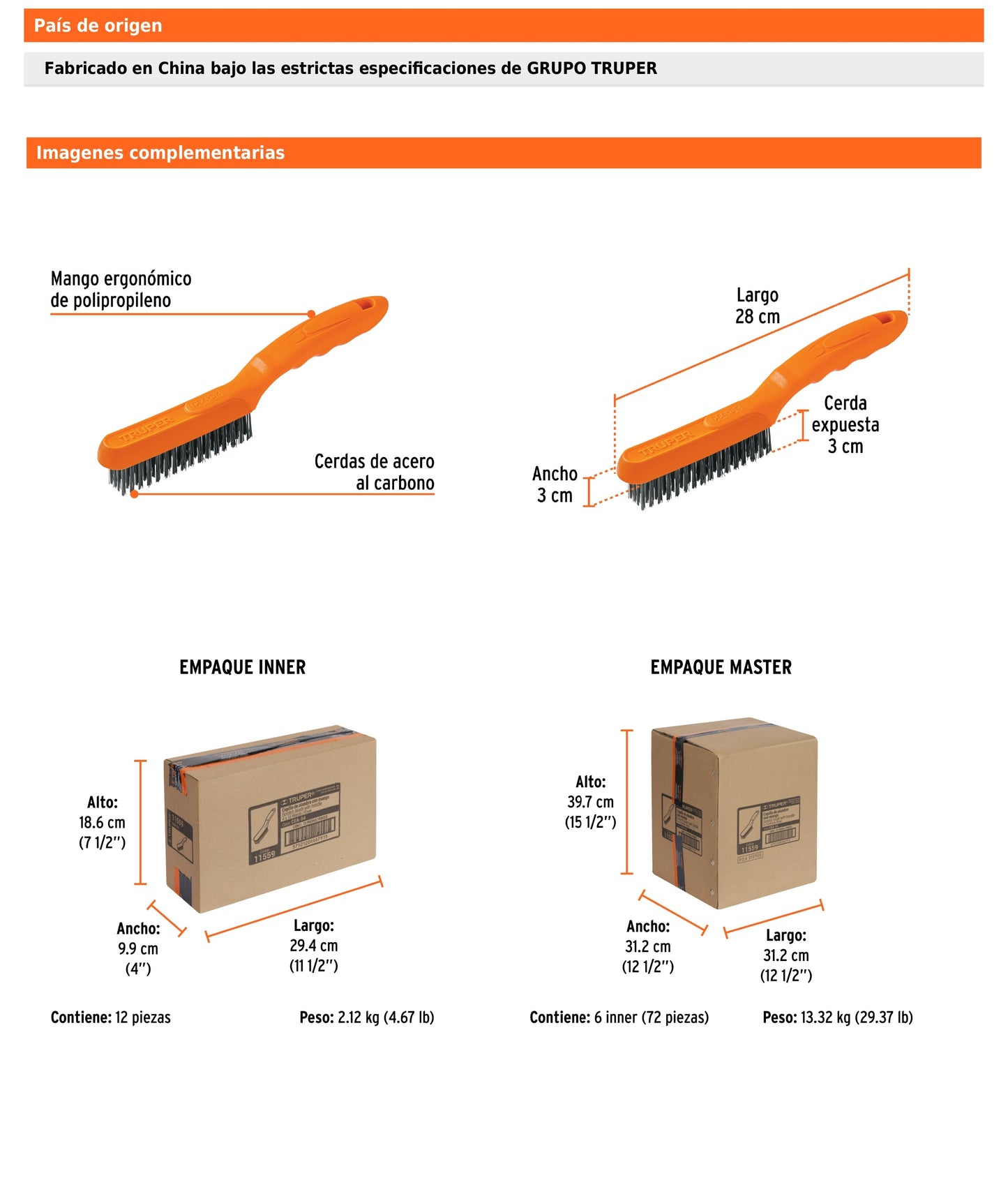 Cepillo de Alambre 64 Pinceles de Acero al Carbono