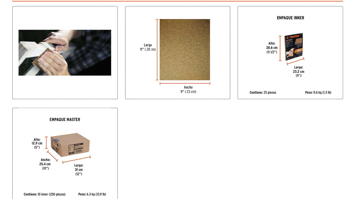 Lija para madera papel cabinet grano 180