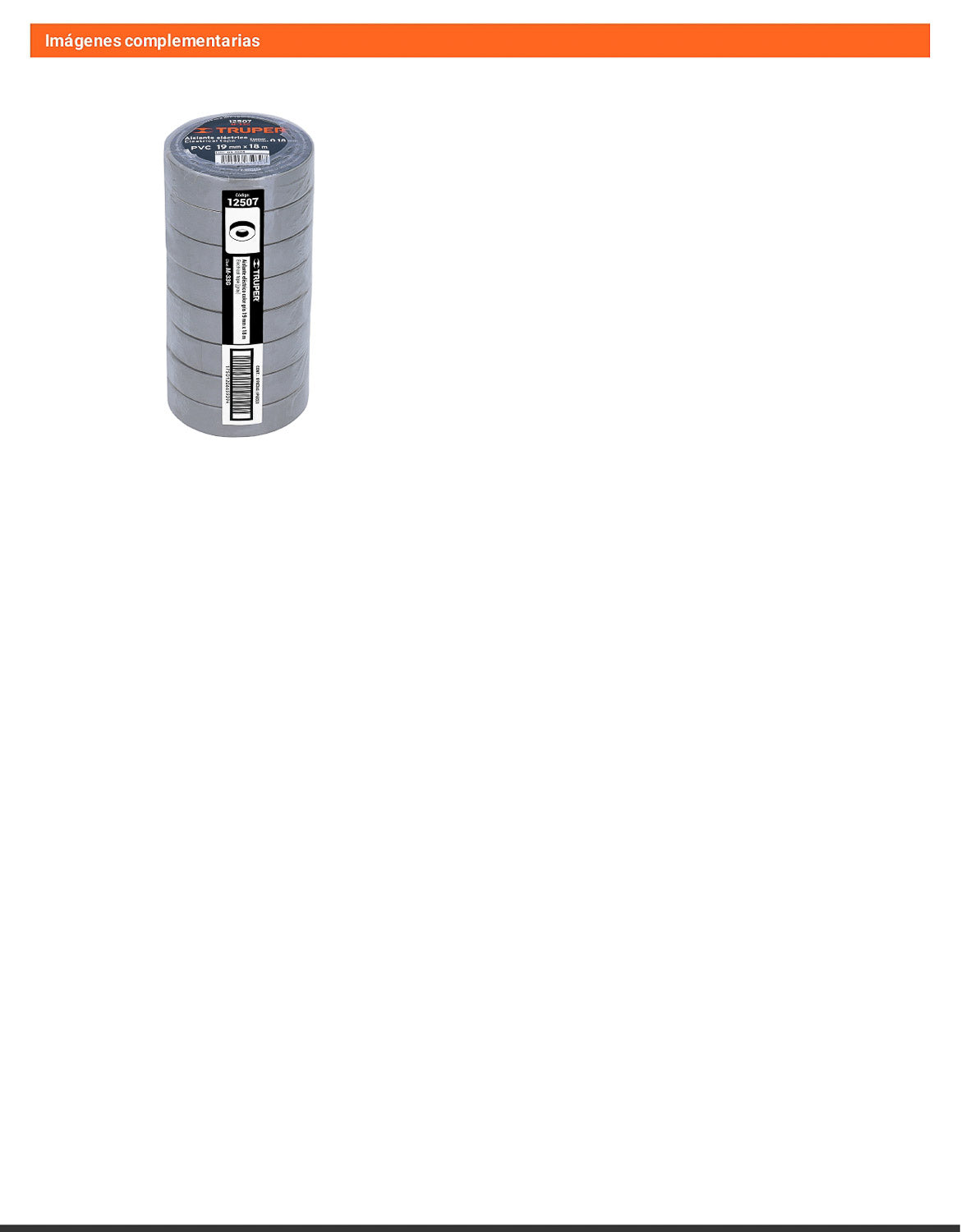 Cinta aislante 18 m x 19 mm gris