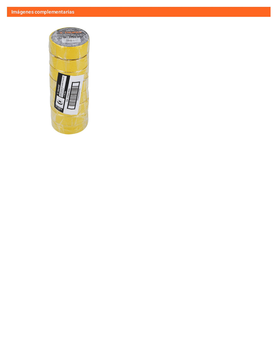 Cinta aislante 9 m x 19 mm amarilla