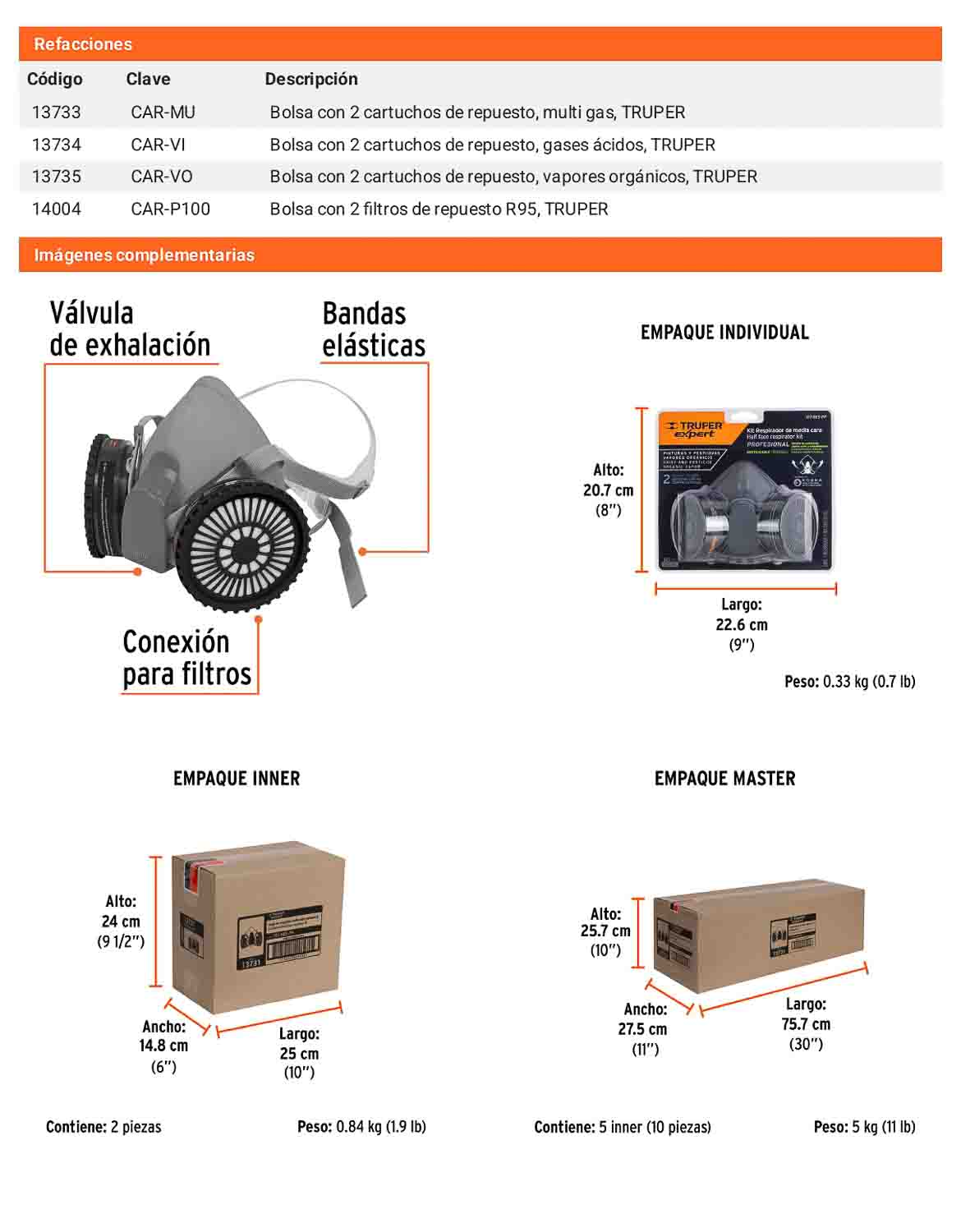 Kit respirador para pintura y pesticida