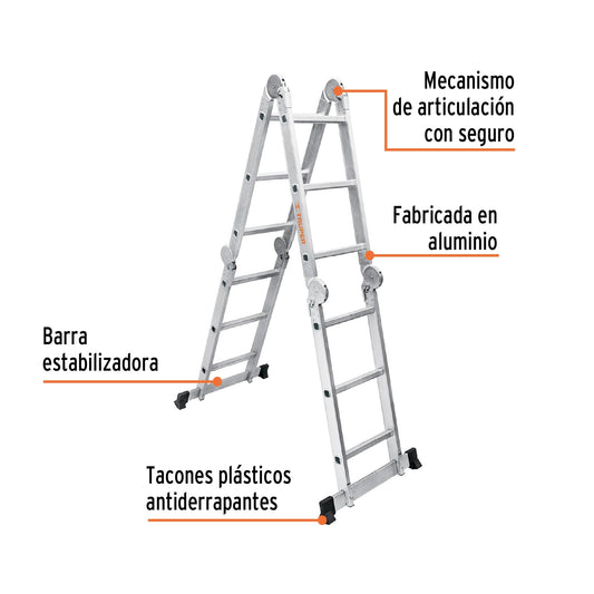 Escalera Multiposición 12 peldaños, Tipo I