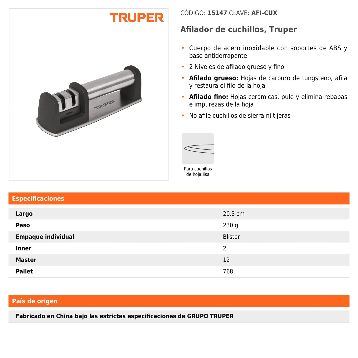 Afilador de cuchillos, Truper