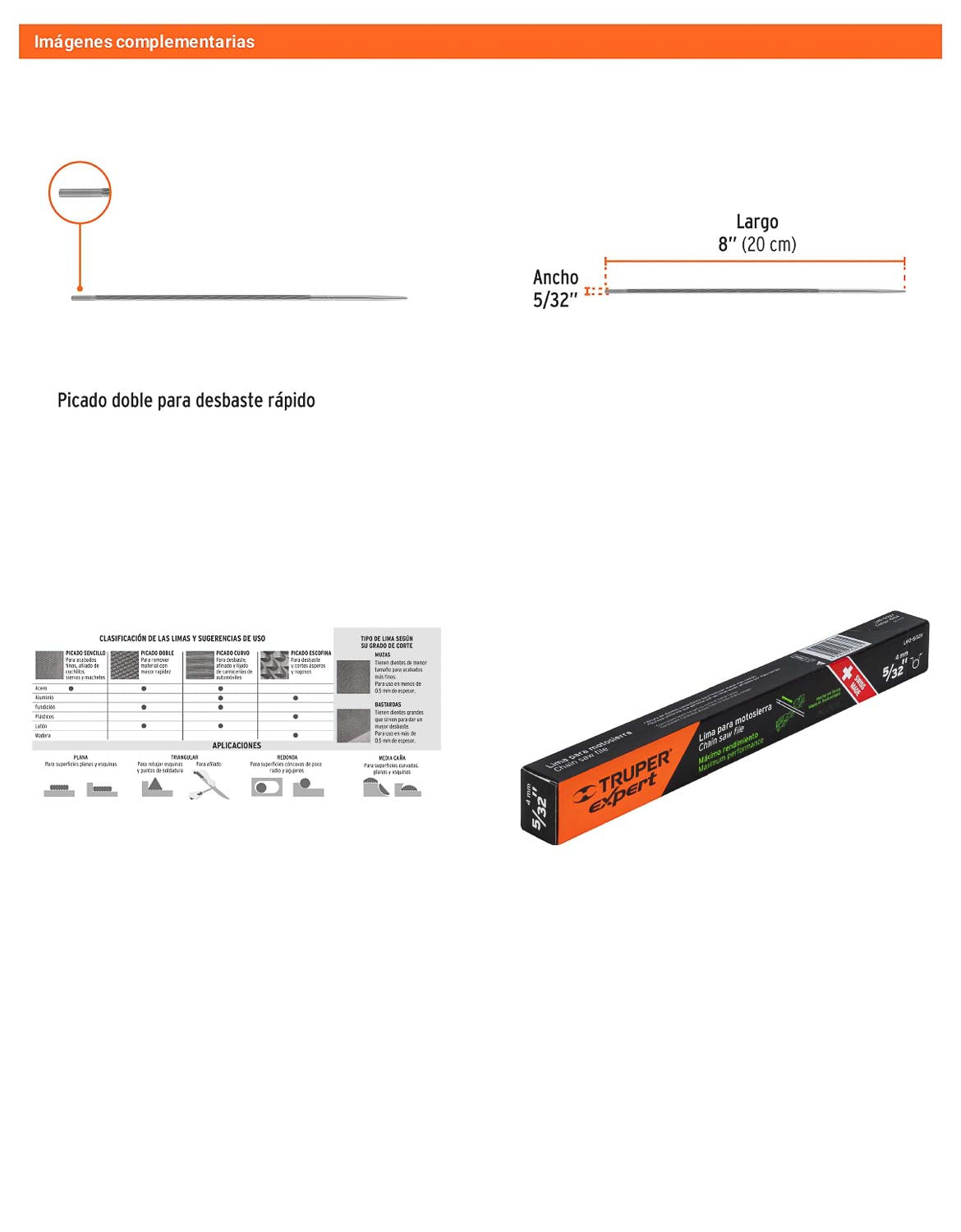 Lima Profesional para Motosierra 5/32 pulg