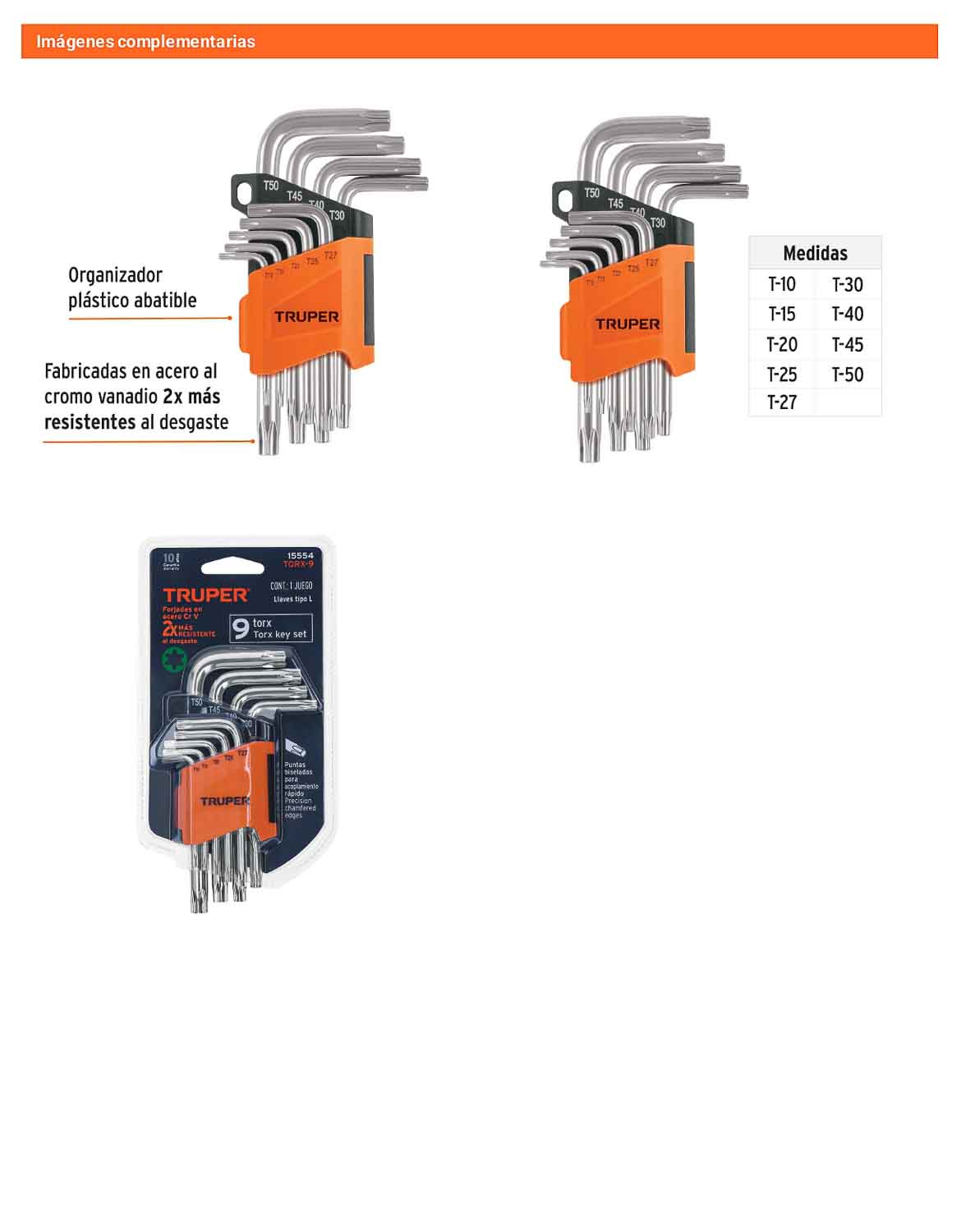 Juego 9 Llaves Torx con Organizador Abatible