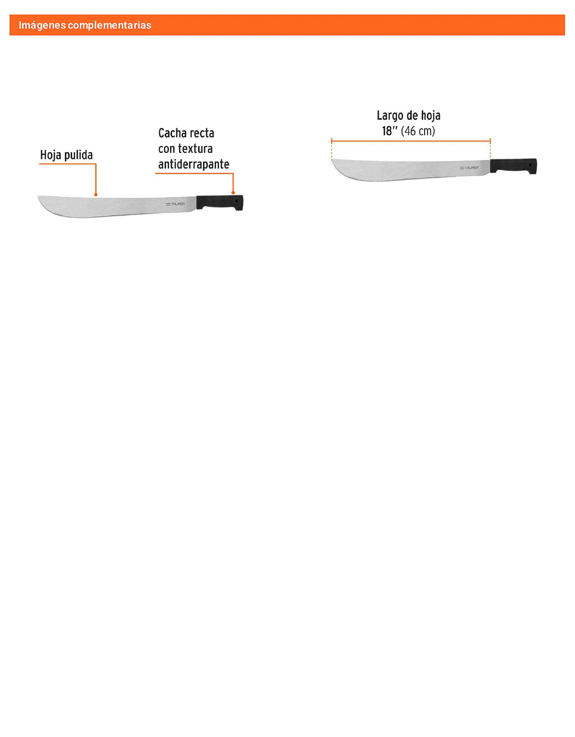 Machete Estándar 18 pulg Cacha Negra