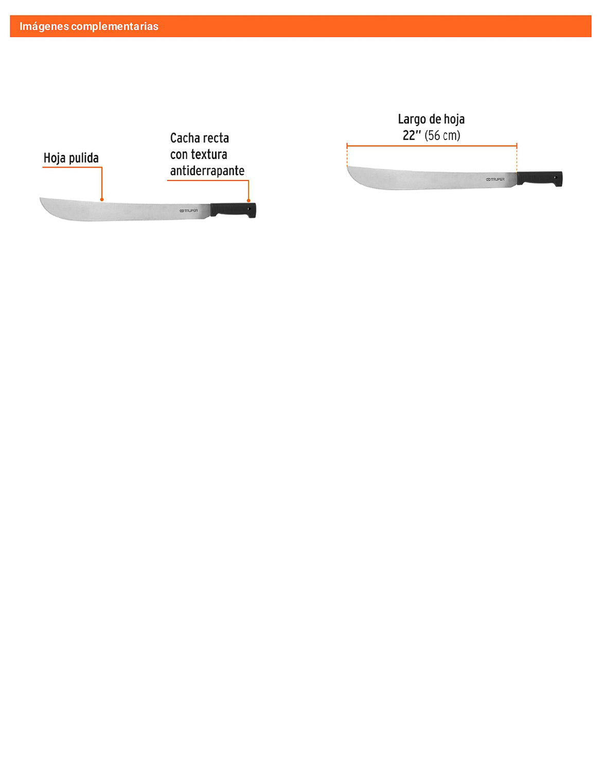 Machete Estándar 22 pulg Cacha Negra