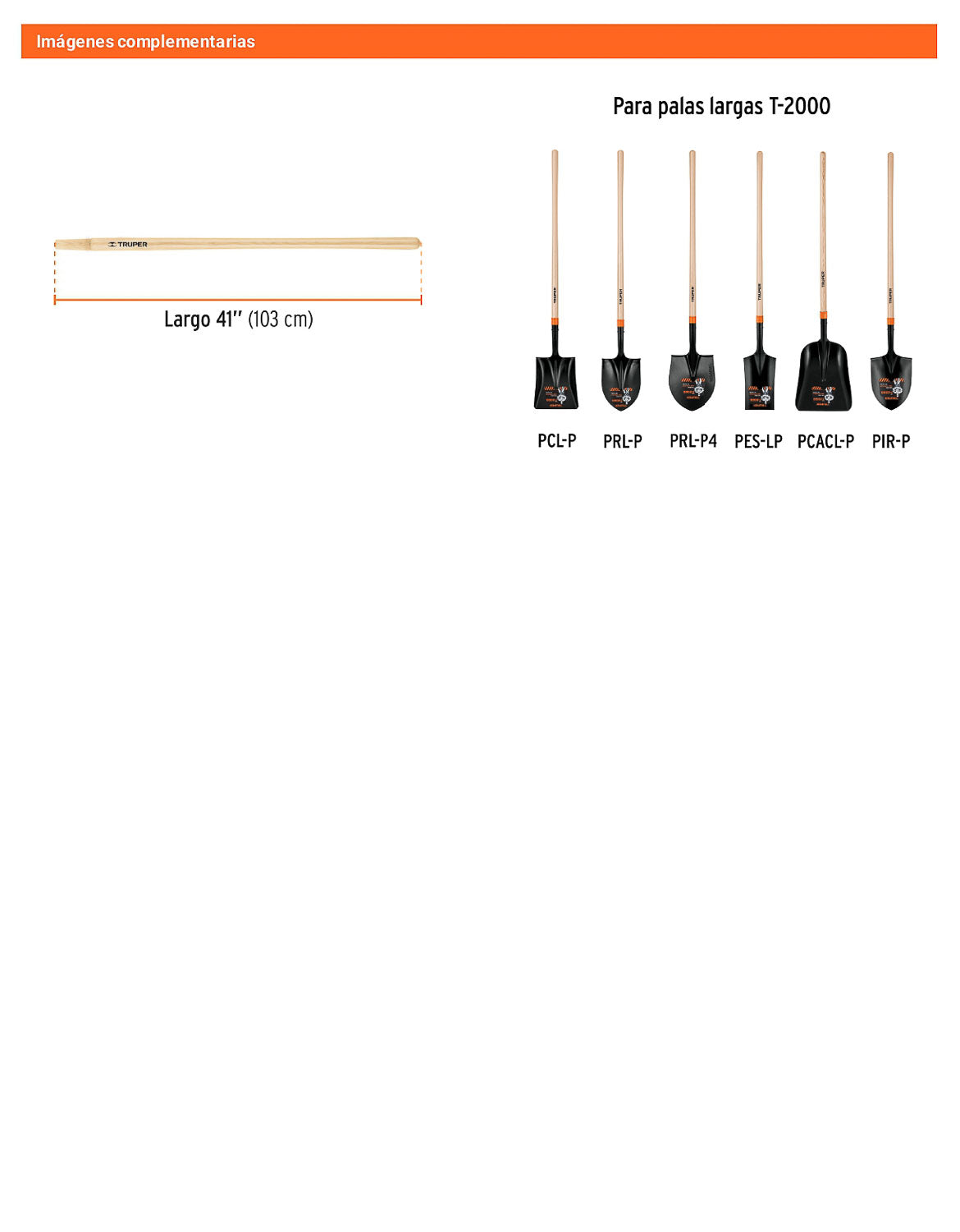 Mango Repuesto Pala Larga T-2000 41 pulg