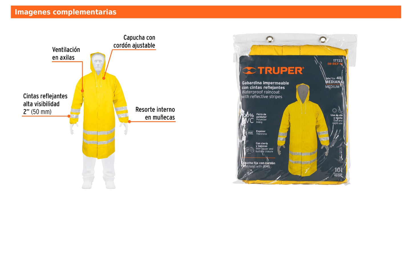 Gabardinas impermeables doble capa con reflejante