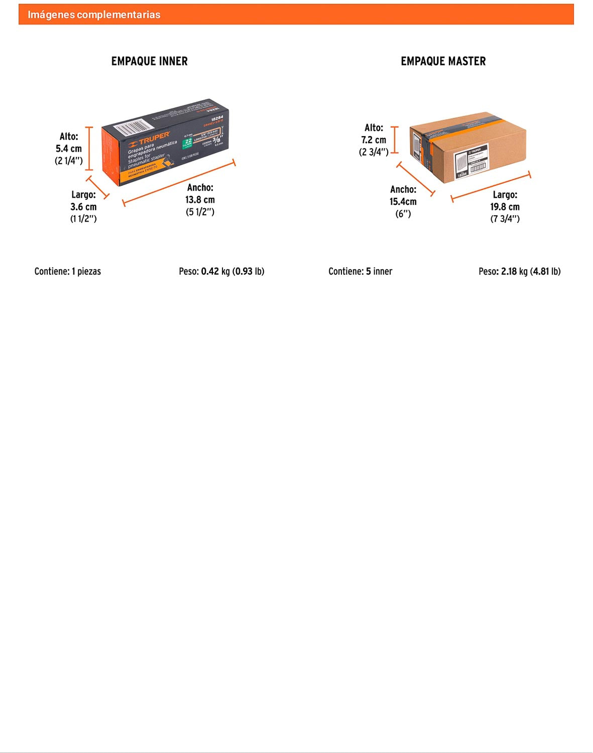 Caja 5000 grapas 3/8 pulg 10 mm