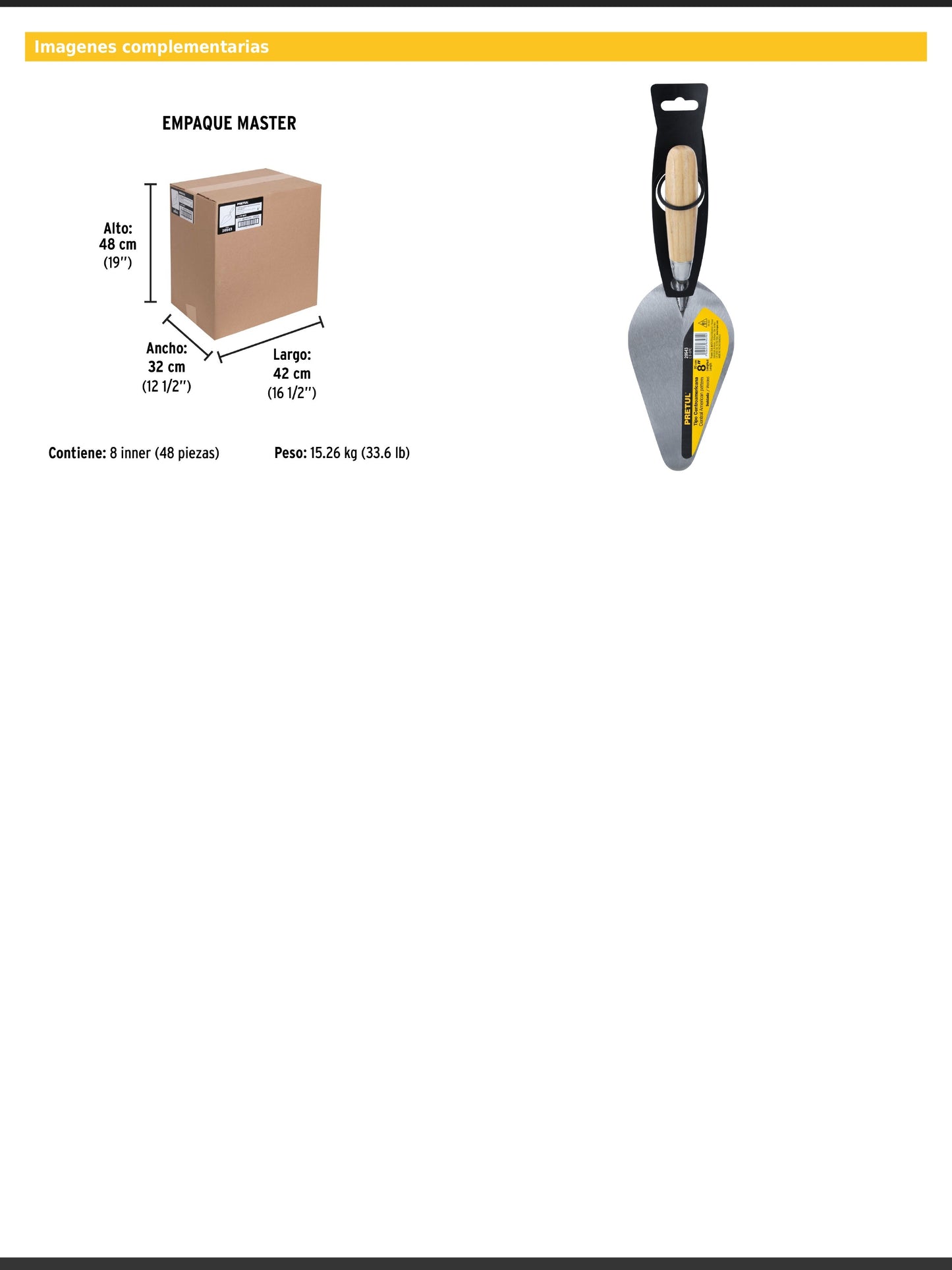 Cuchara para albañil de 8 pulgadas tipo Centroamericana