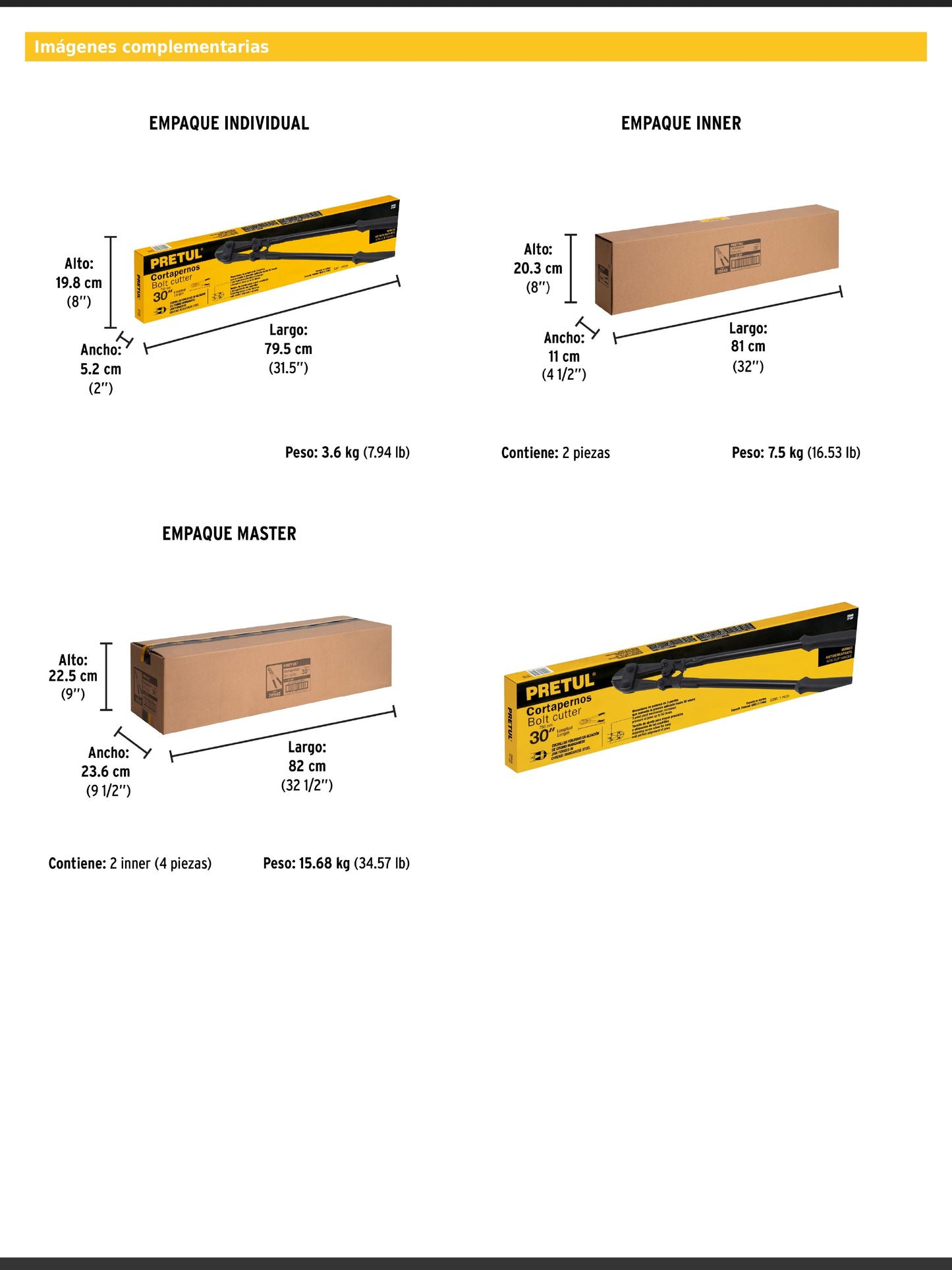 Cortapernos de 30 pulgadas con mango tubular