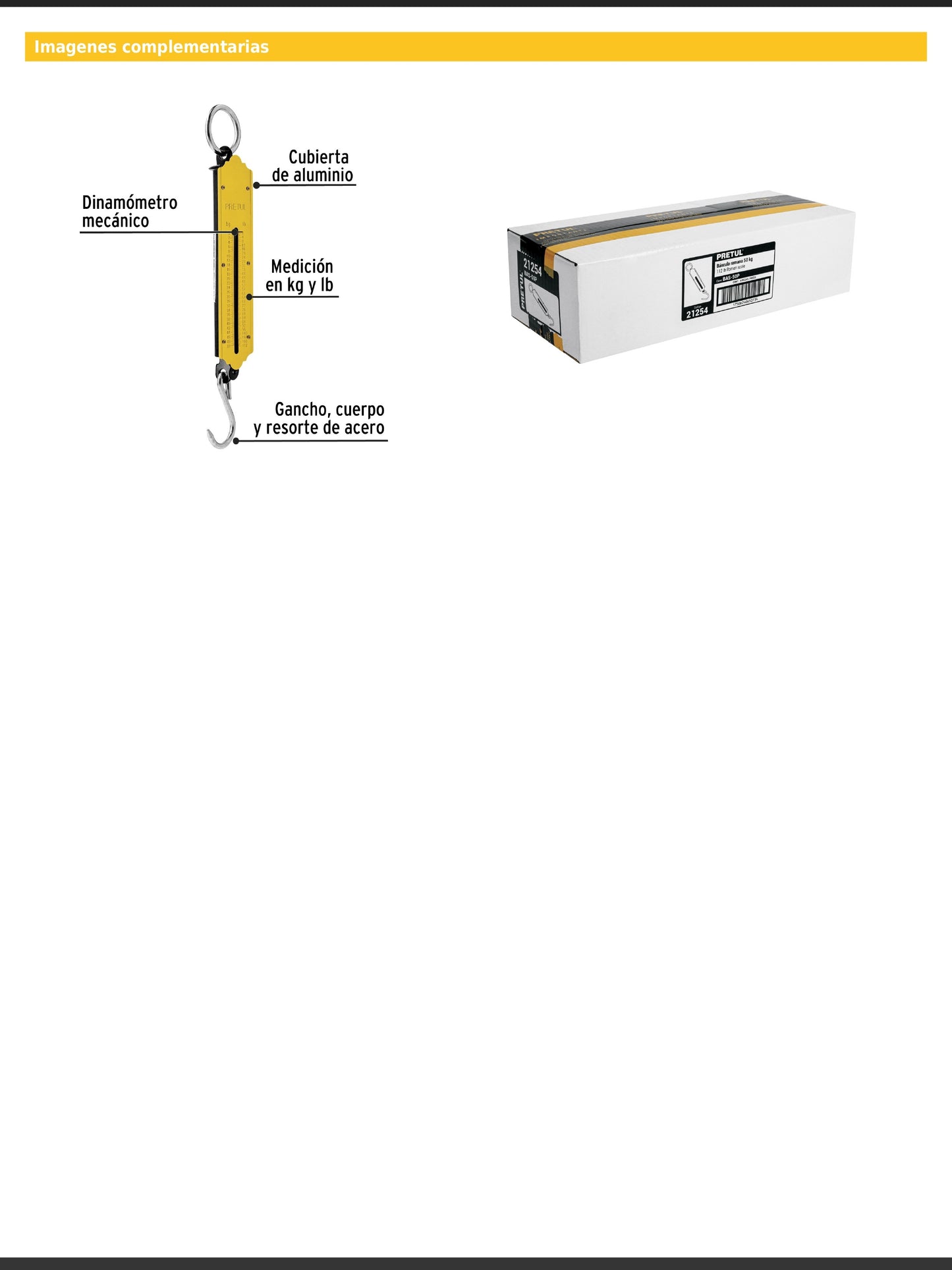 Báscula de resorte con capacidad de 50 kg