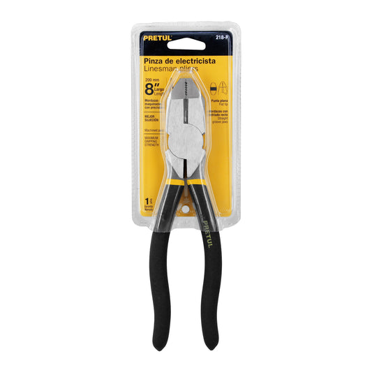 Pinza para electricista de 20 cm uso rudo con mango de PVC