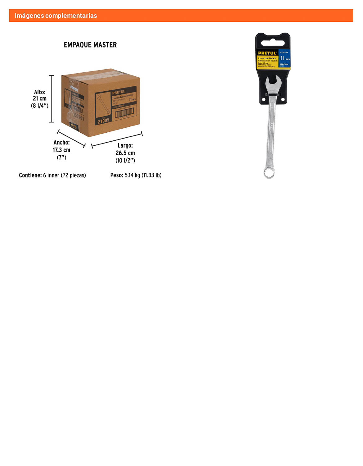 Llave combinada 11 mm con 12 puntas