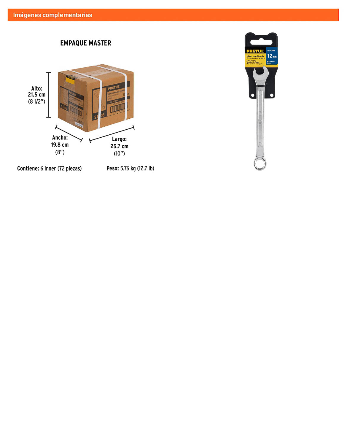 Llave combinada 12 mm con 12 puntas