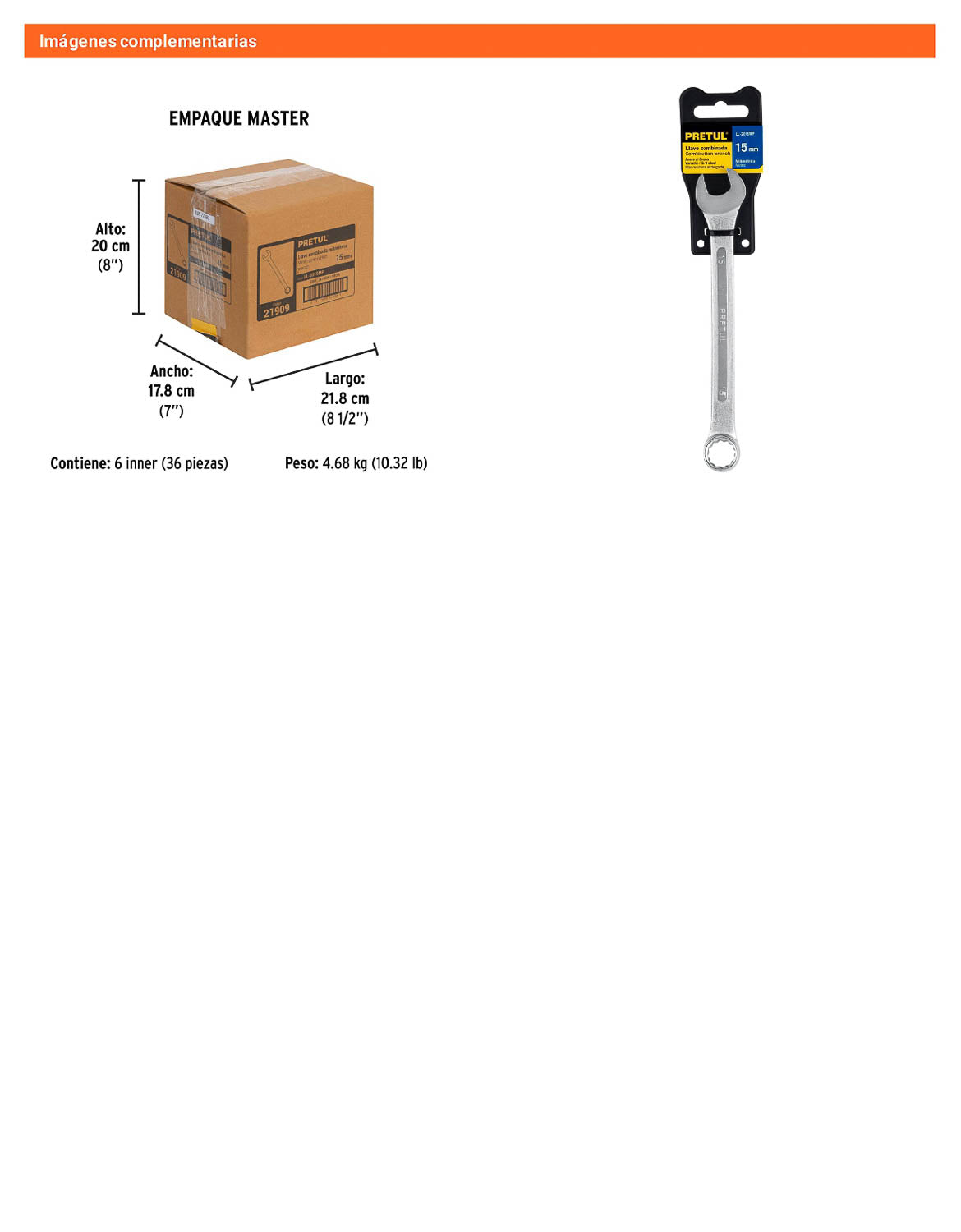 Llave combinada 15 mm con 12 puntas