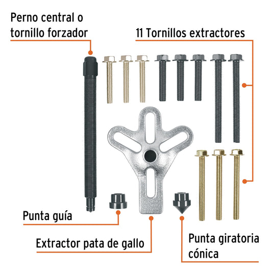 Extractor Pata de Gallo, 15 Piezas