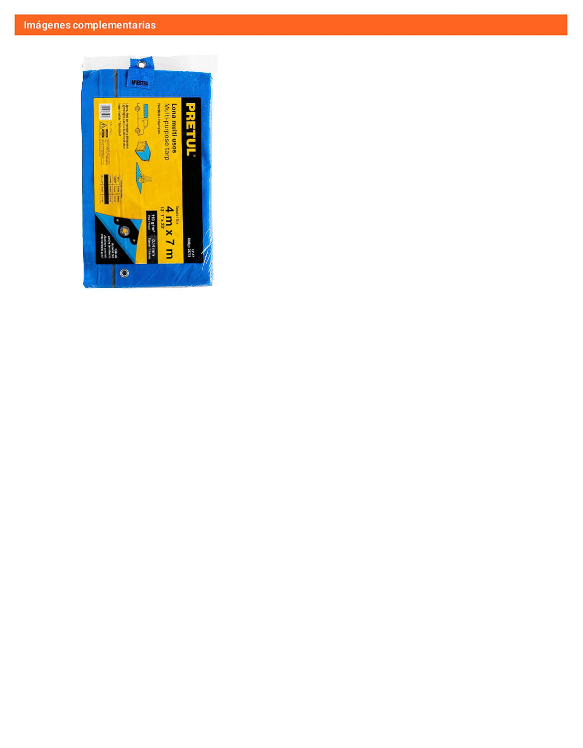 Lona Polietileno 4x7 m Azul 110g