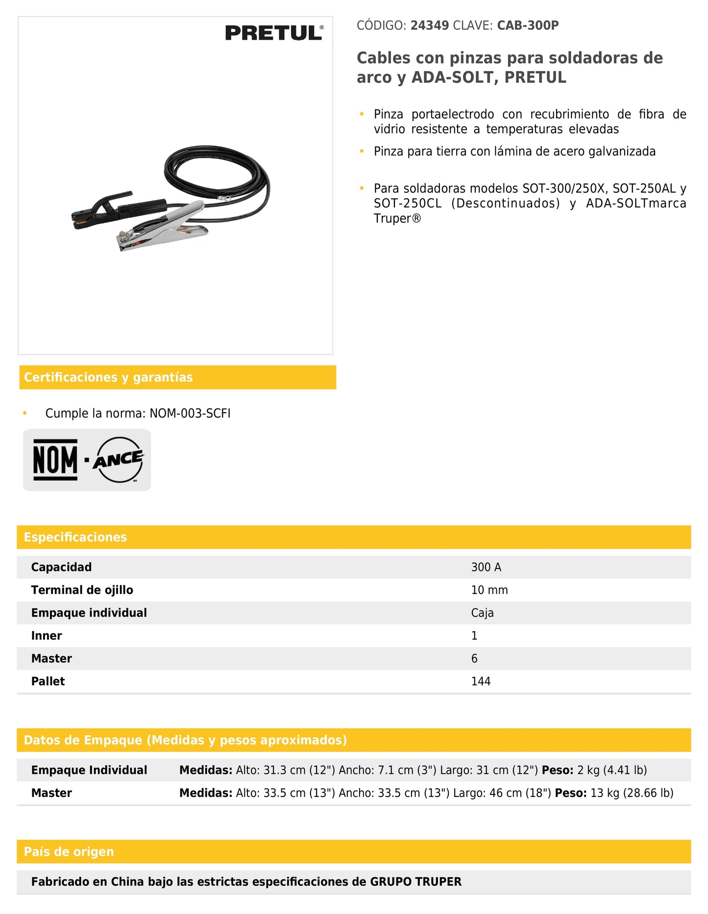 Juego de 2 cables con pinzas de tierra para soldar