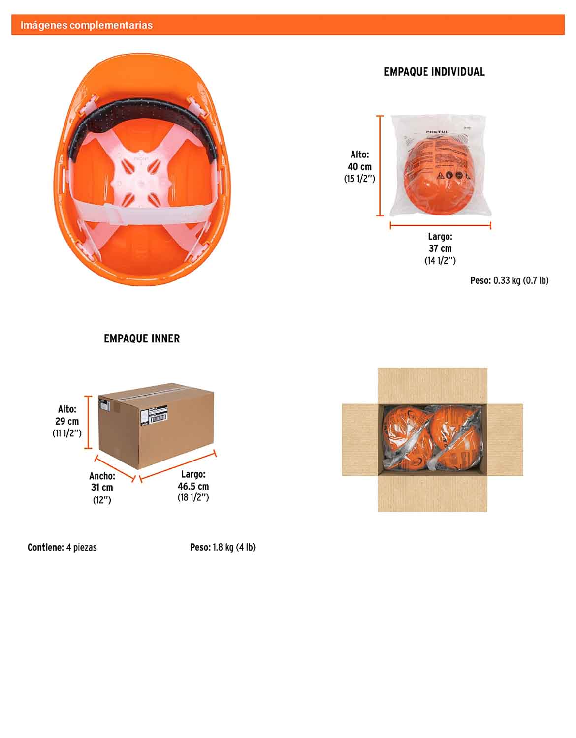 Casco de Seguridad Industrial con Ajuste por Intervalos Naranja