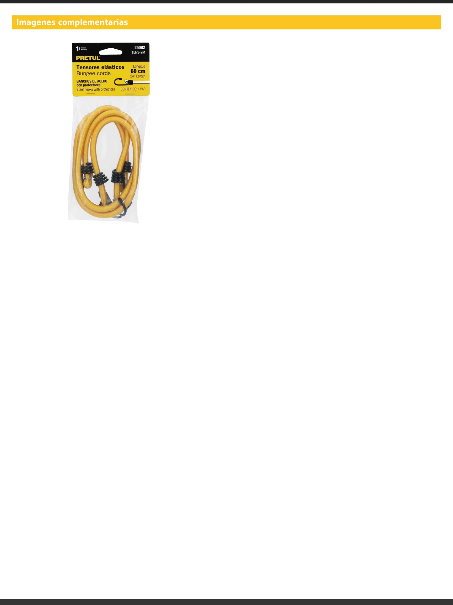 Tensores elásticos amarillos de 60 cm