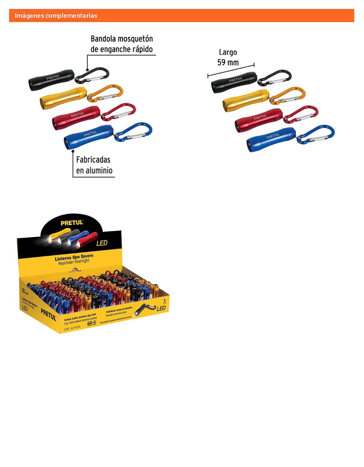 Linternas 3 LEDs Tipo Llavero