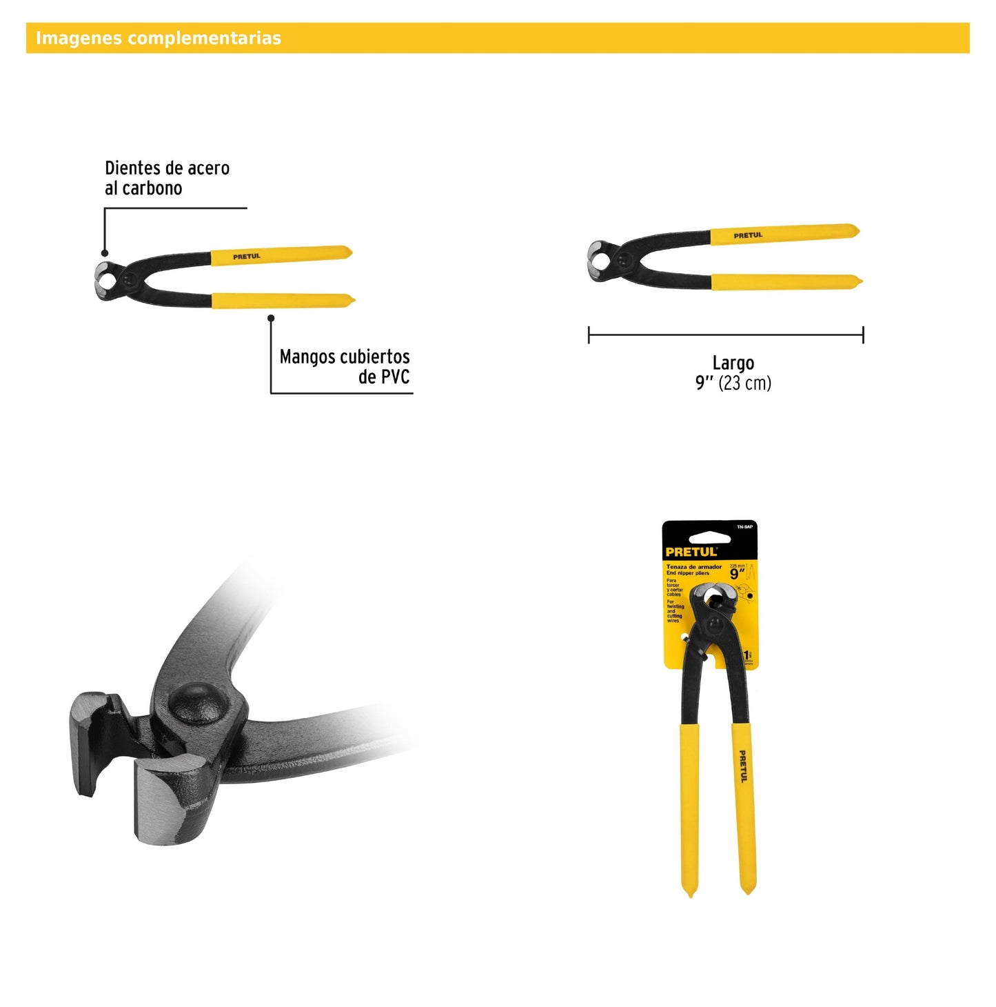 Tenaza de armador 9"