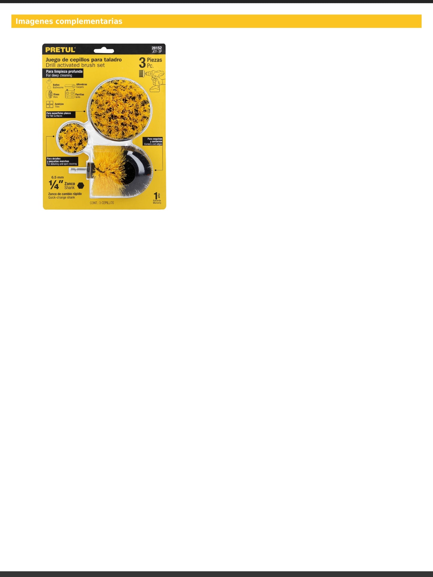 Juego de 3 cepillos multiusos para taladro