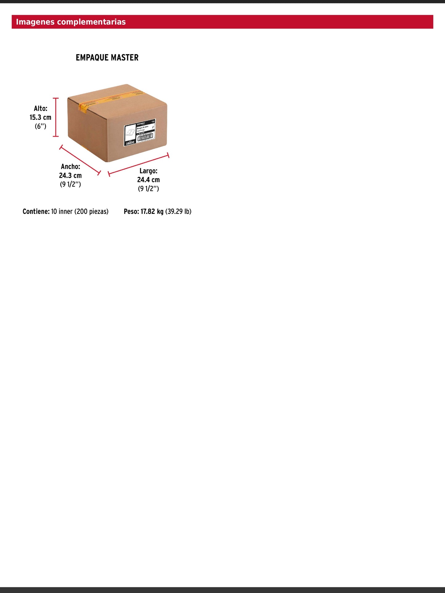 Bisagra cuadrada de acero con acabado latonado