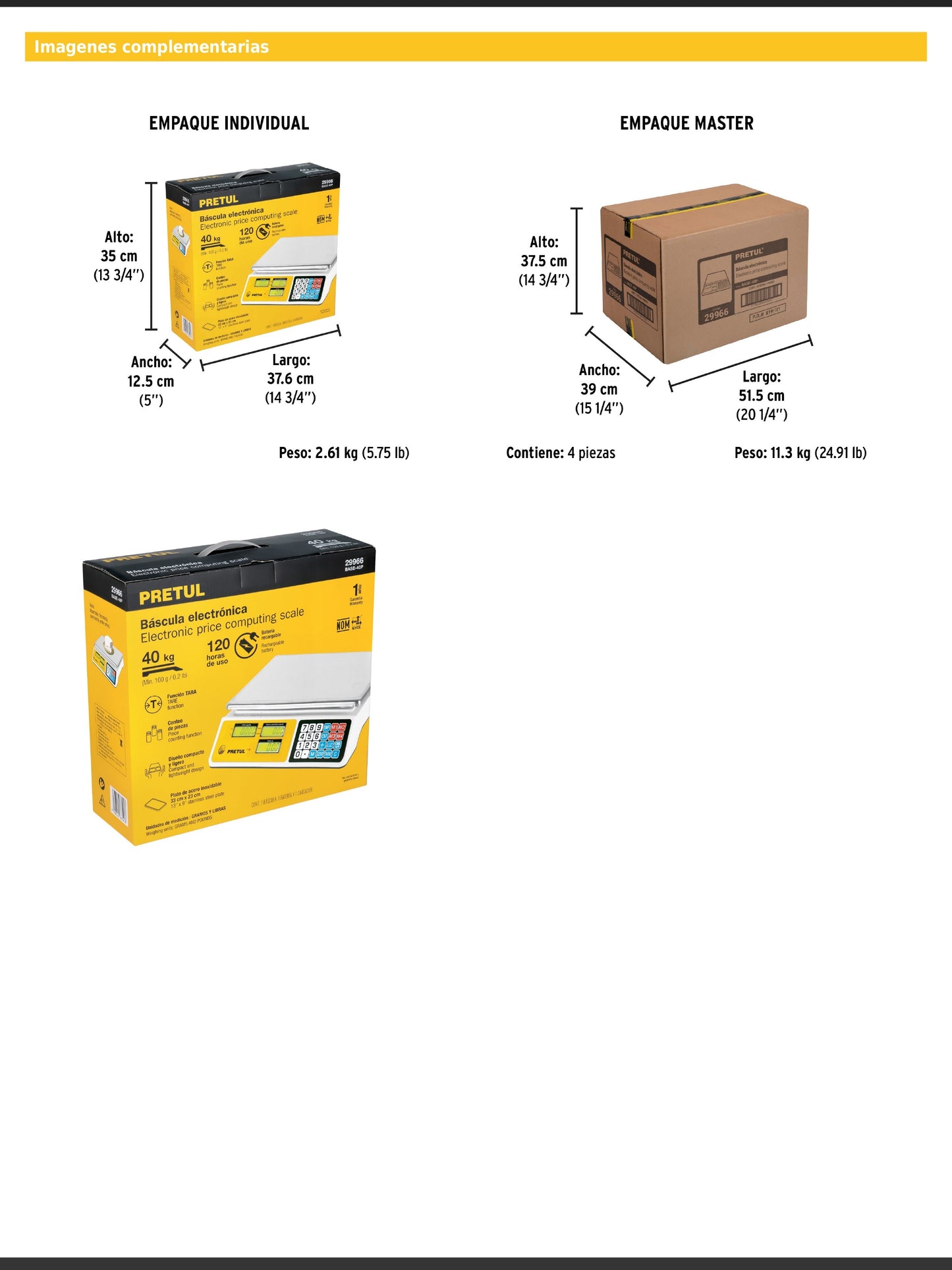 Báscula electrónica multifunciones de 40 kg