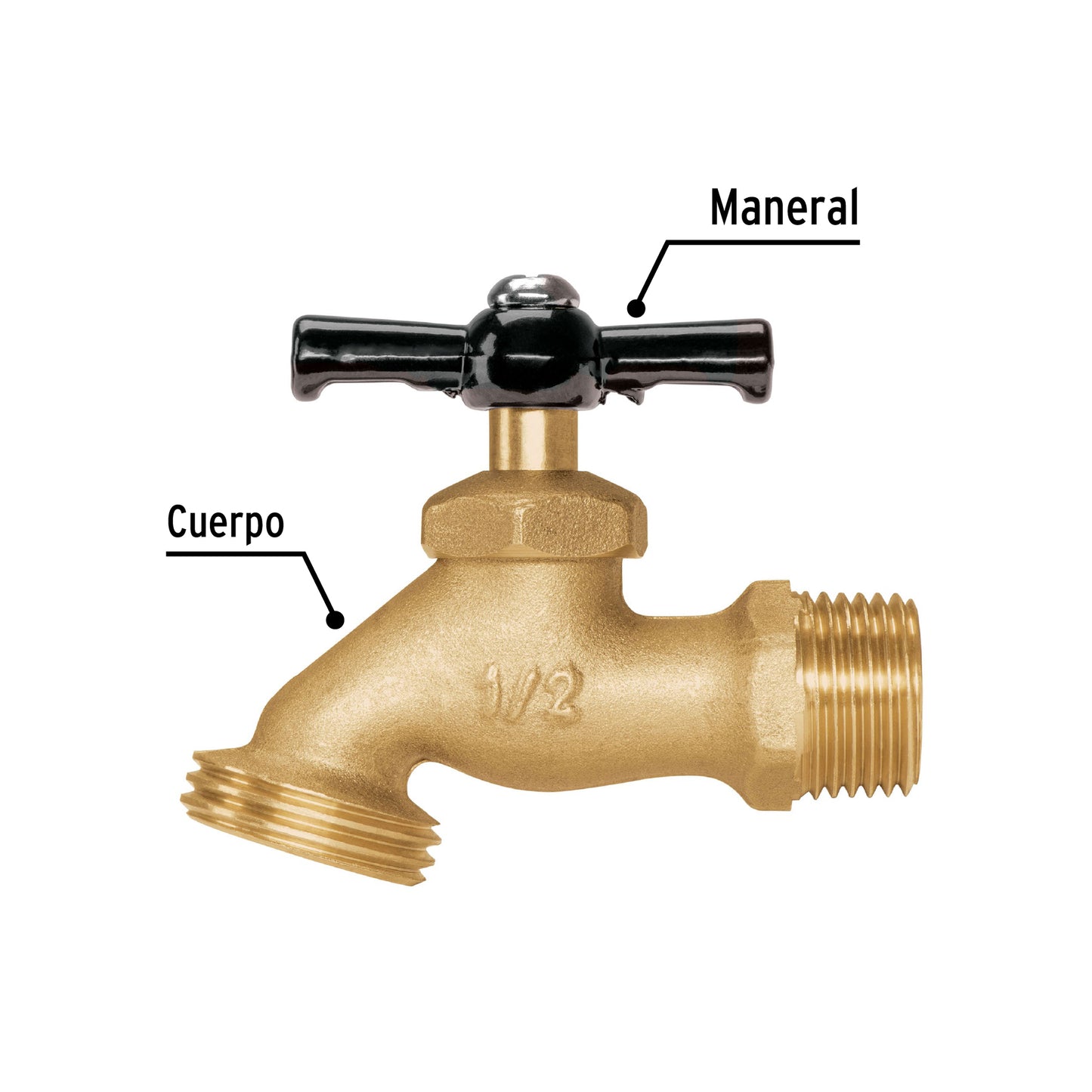 Llave de Nariz para Jardín, 1/2" en Blíster