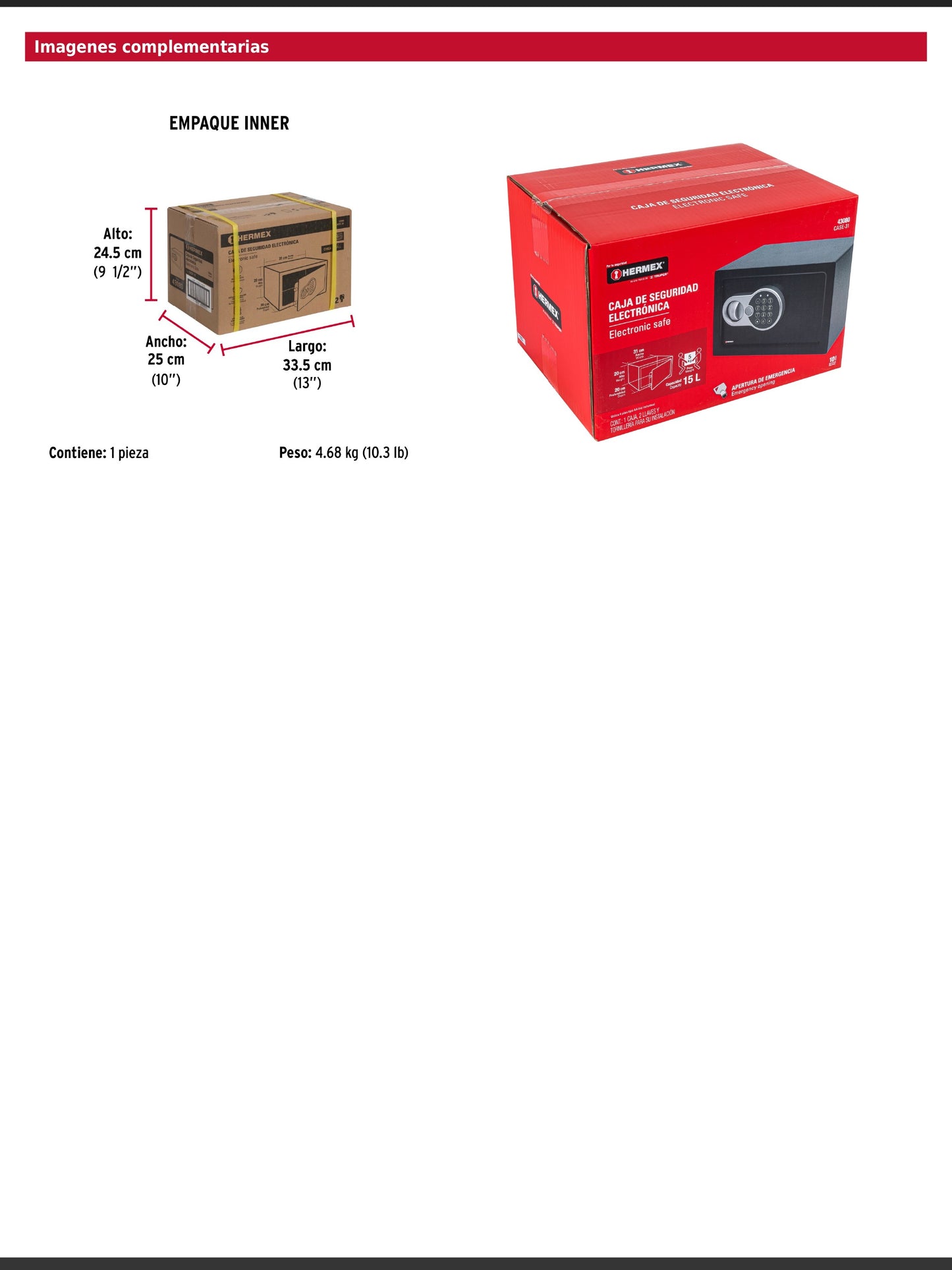 Caja fuerte de seguridad electrónica de acero chica con combinación programable