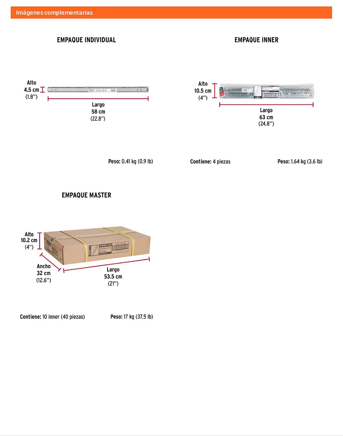 Corredera extensión 50cm para cajón