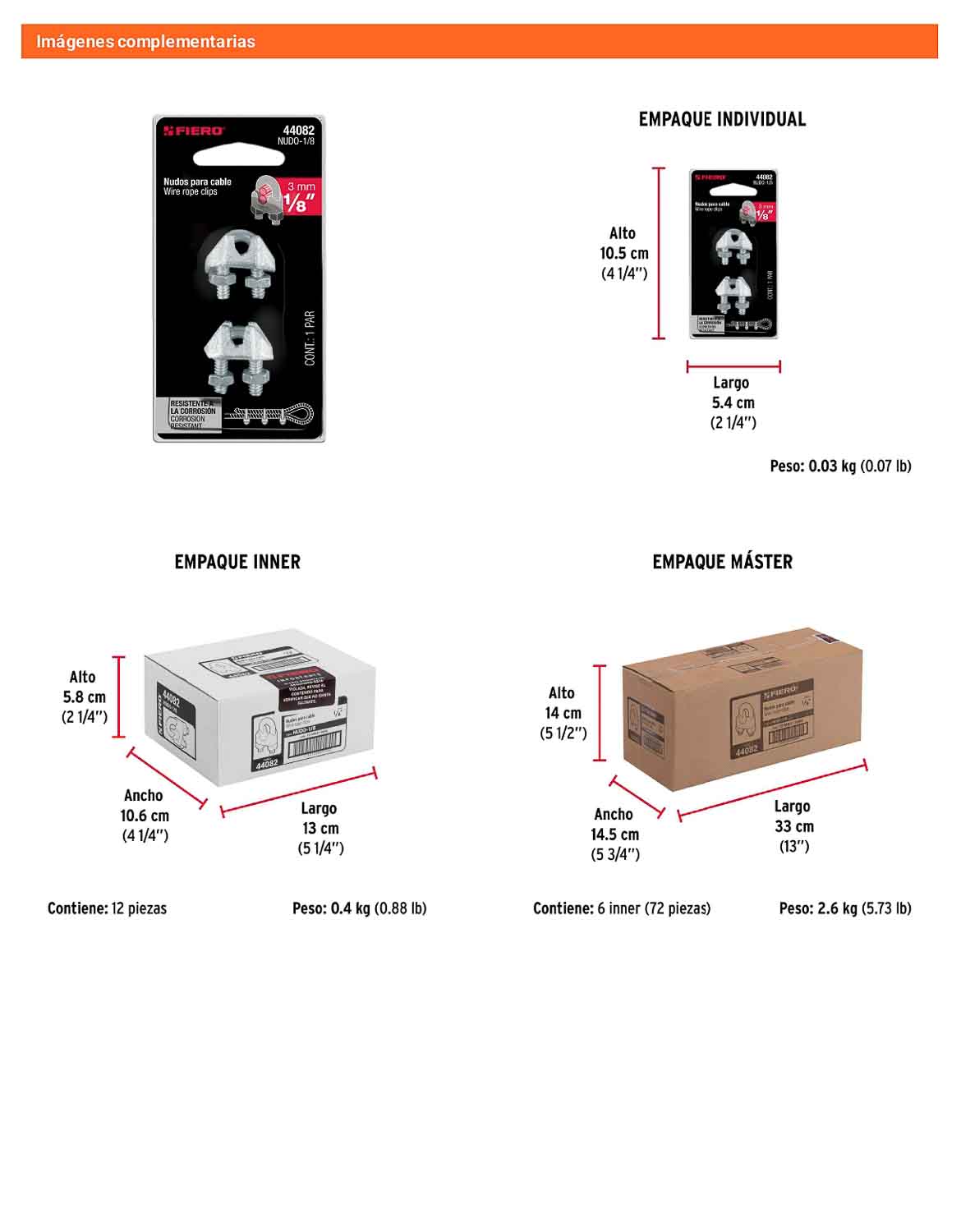 Nudo Perro Hierro Galvanizado Cable 1/8