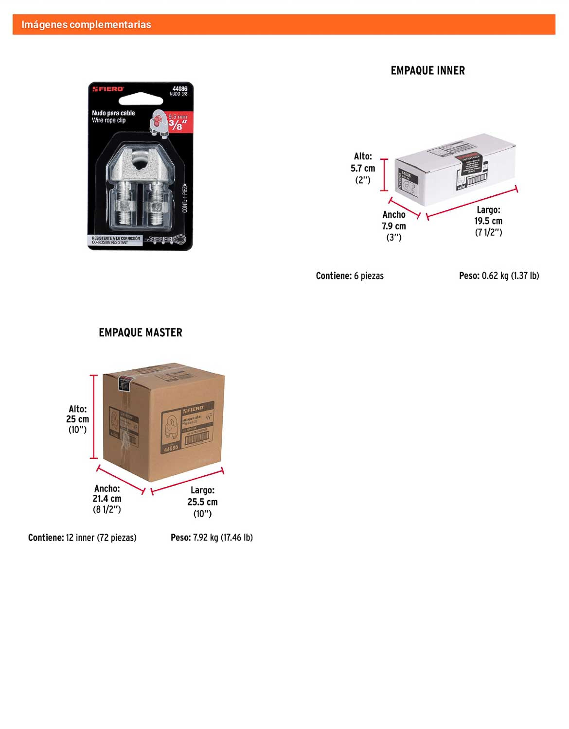 Nudo Perro Hierro Galvanizado Cable 3/8