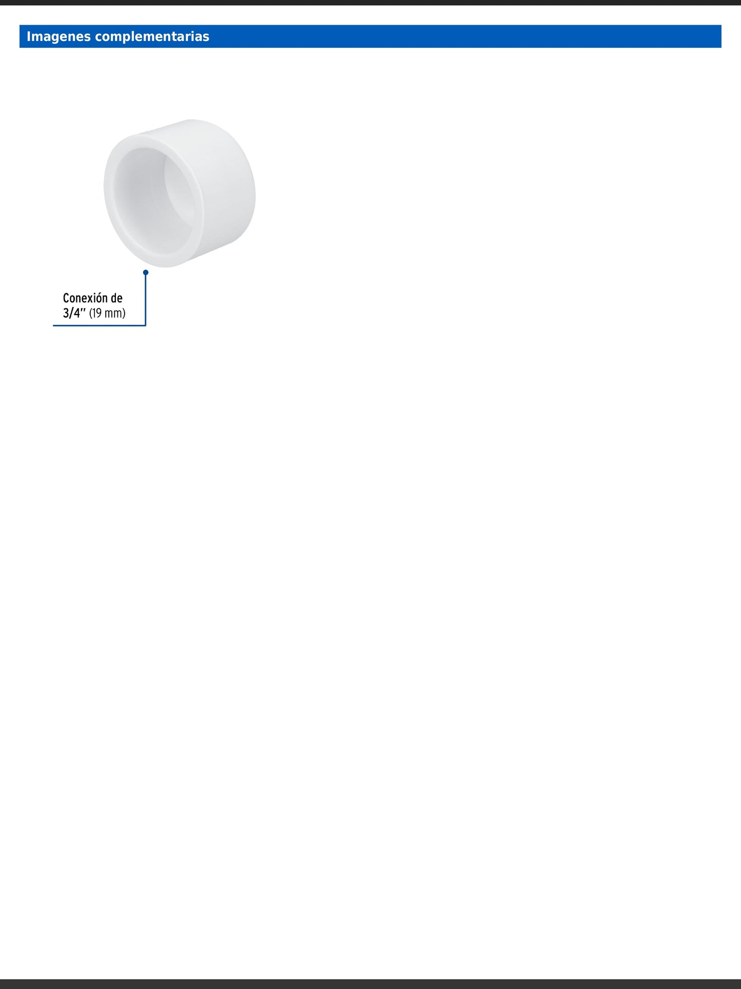 Tapón de PVC cédula 40 de 3/4 pulgada para tubería