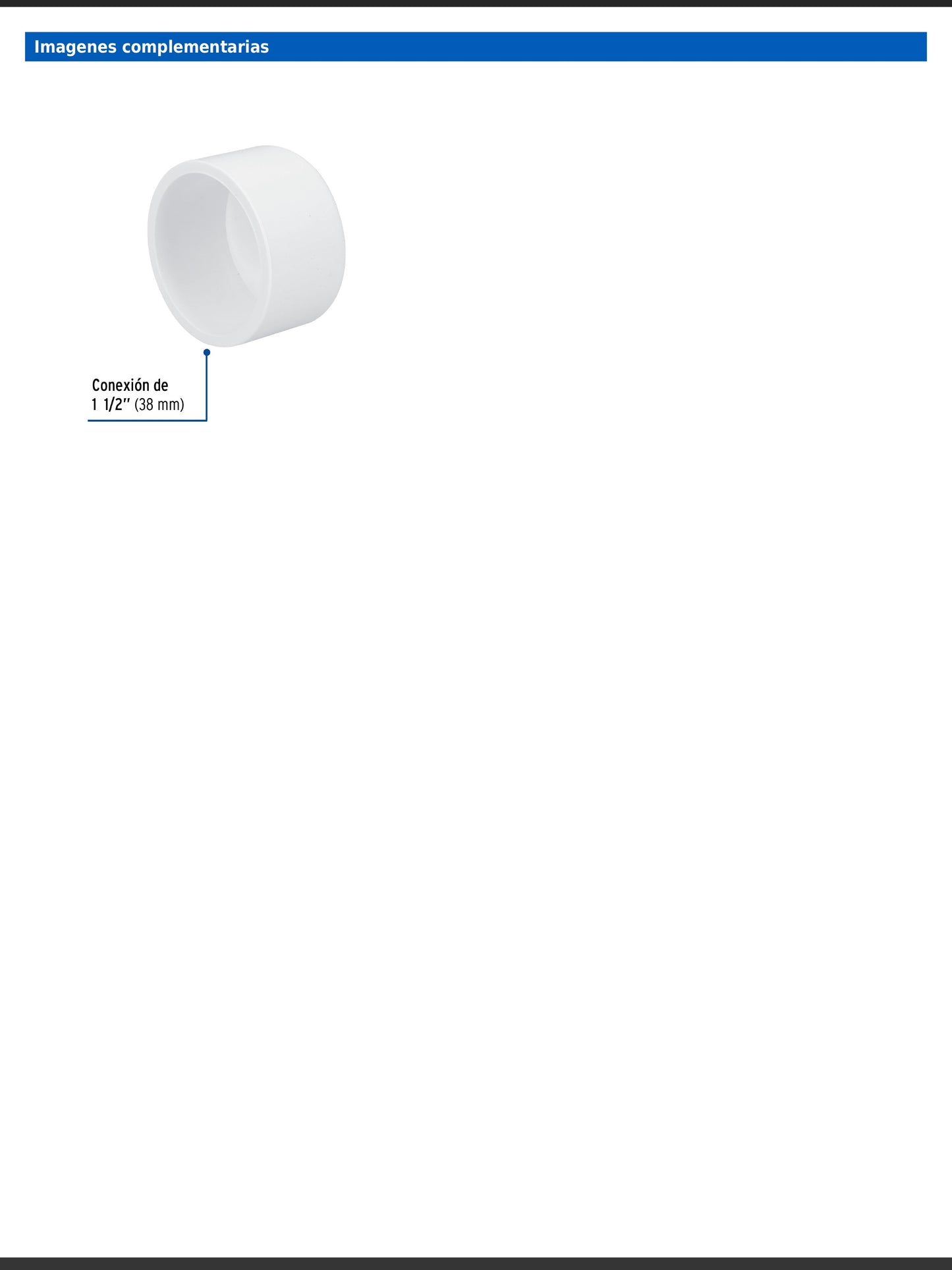 Tapón de PVC cédula 40 de 1 1/2 pulgadas para tubería