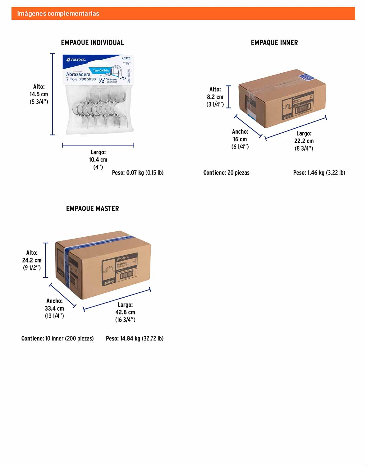 Bolsa 10 abrazaderas omega 1/2 pulg