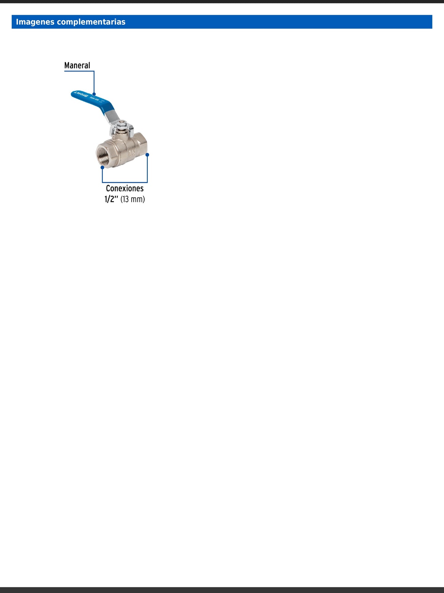 Válvula de esfera de latón roscable de 1/2 pulgada alta presión con maneral de acero