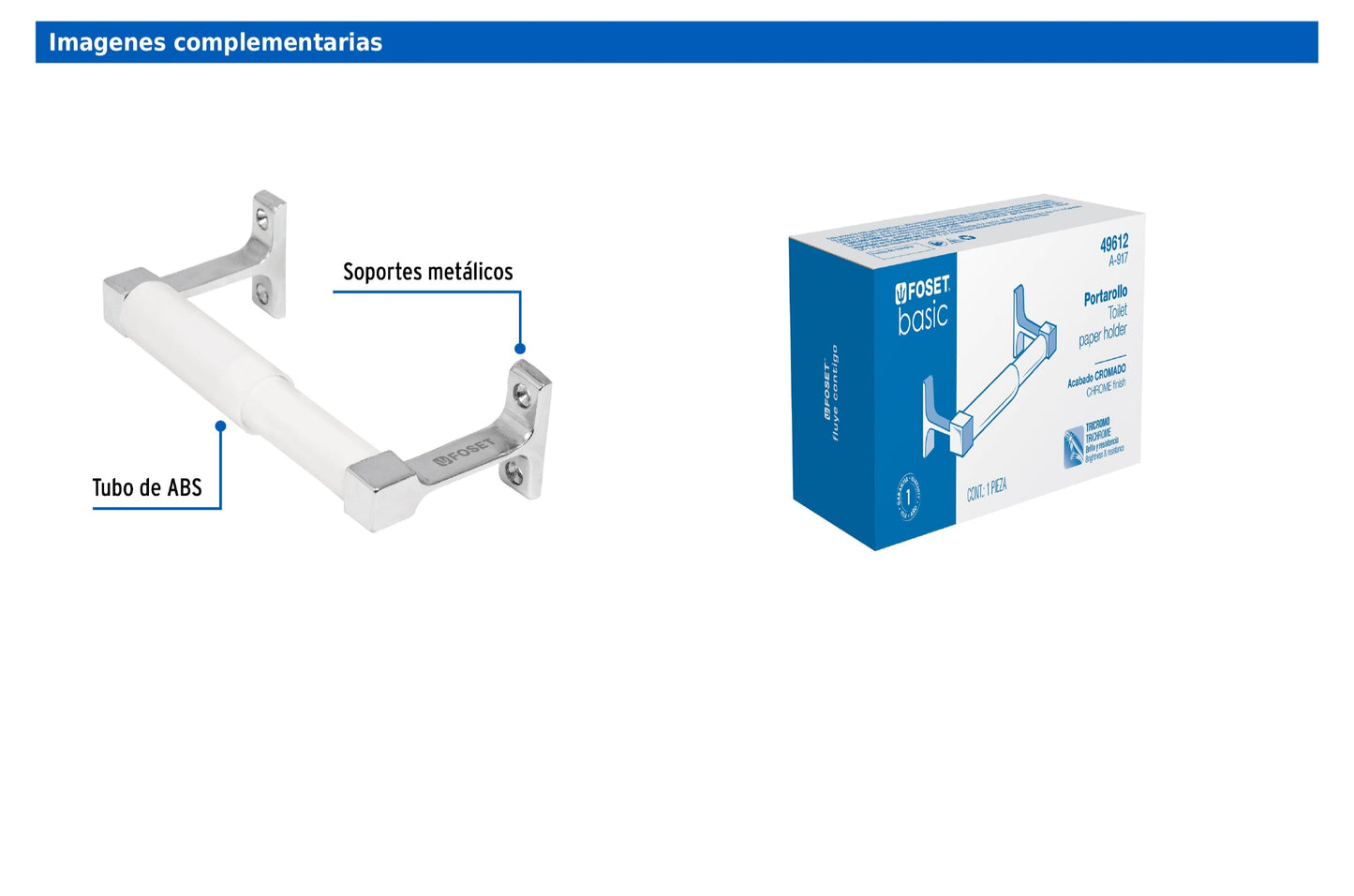 Portarrollo sin cubierta metálico